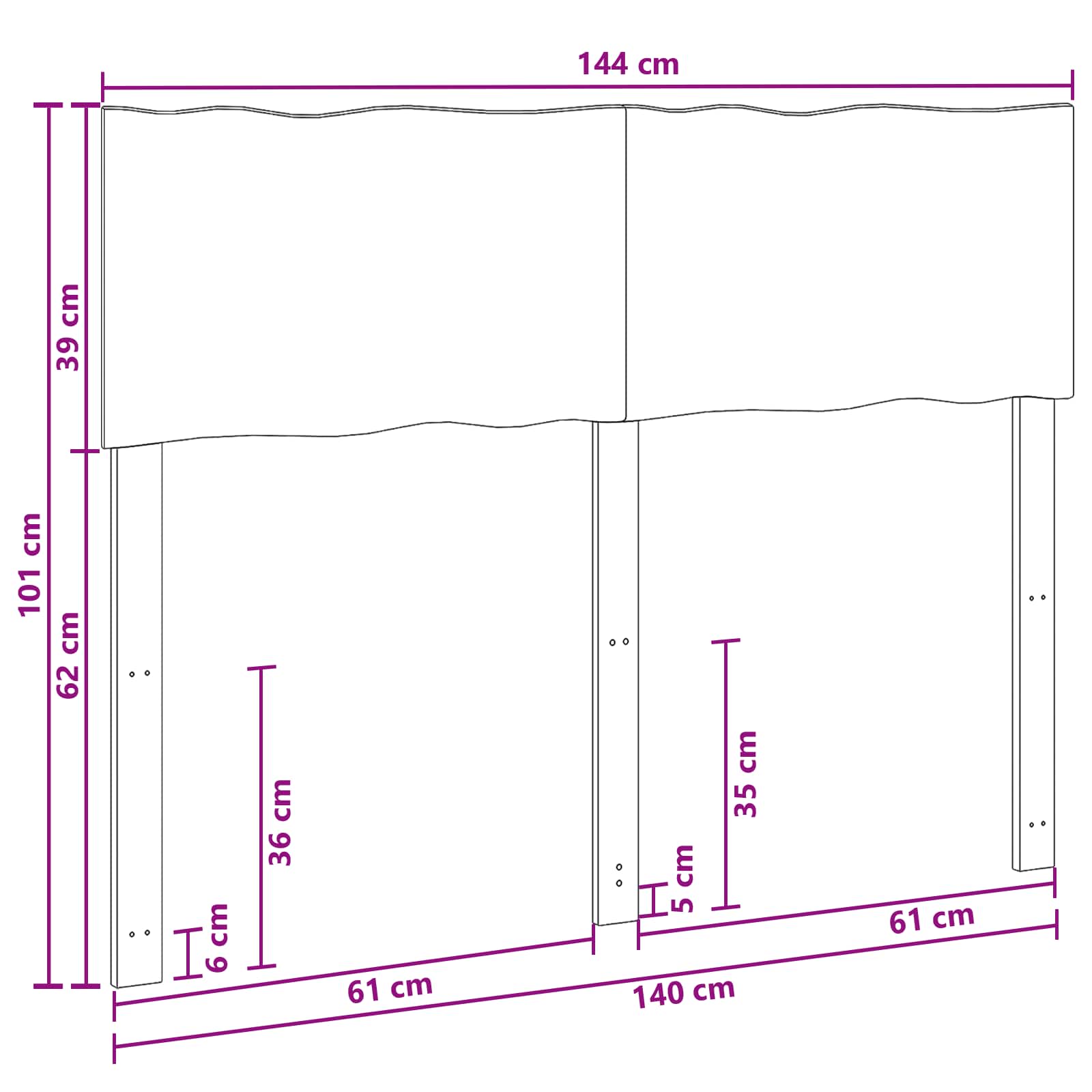 vidaXL Zagłówek z naturalnym brzegiem ROSTOCK naturalny 140 cm