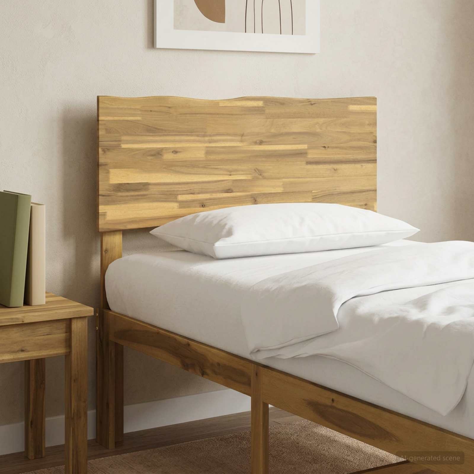 vidaXL Zagłówek z naturalnym brzegiem ROSTOCK Biały 100 cm