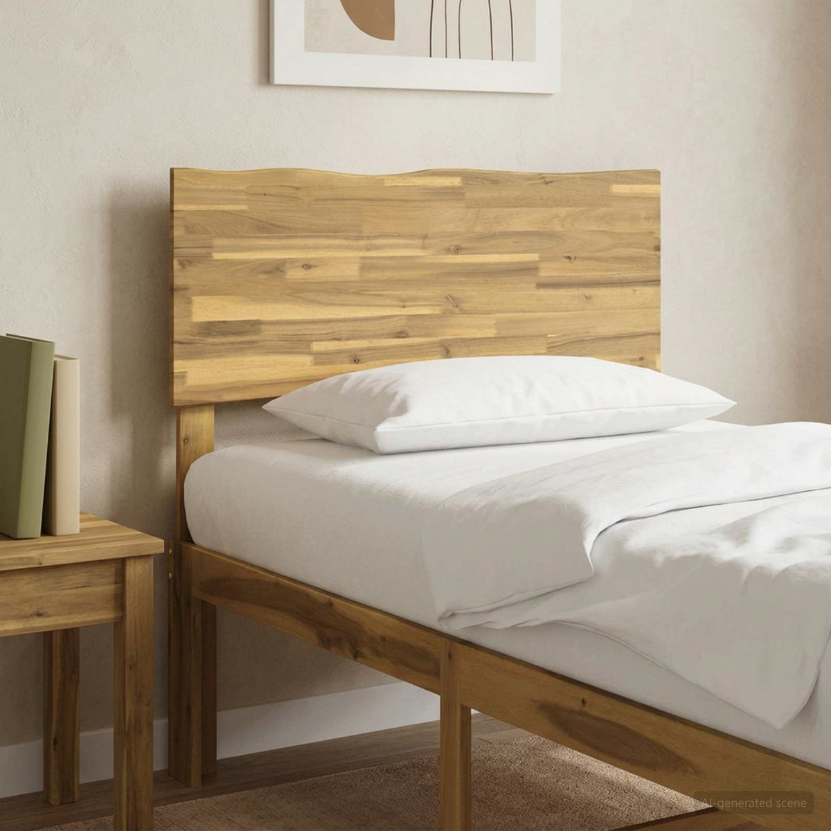vidaXL Zagłówek z naturalnym brzegiem ROSTOCK Biały 80 cm
