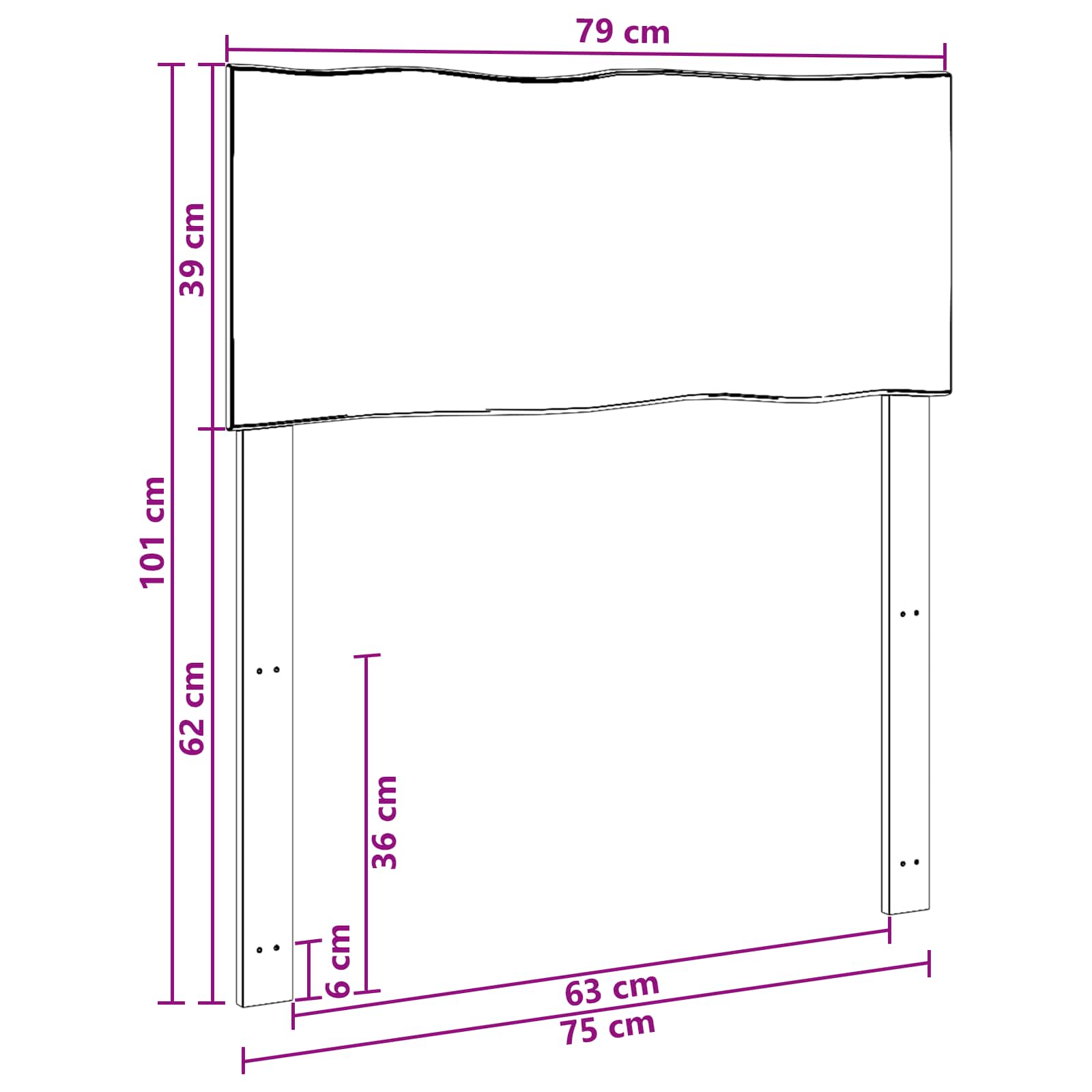 vidaXL Zagłówek z naturalnym brzegiem ROSTOCK naturalny 75 cm