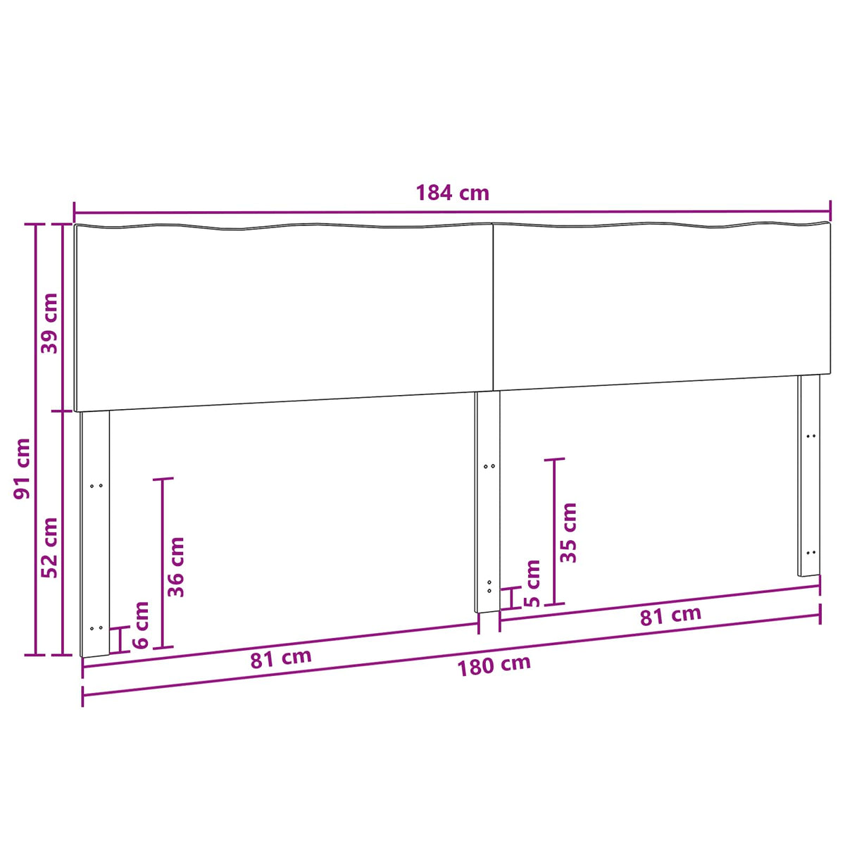 vidaXL Zagłówek z naturalnym brzegiem ROSTOCK Biały 180 cm