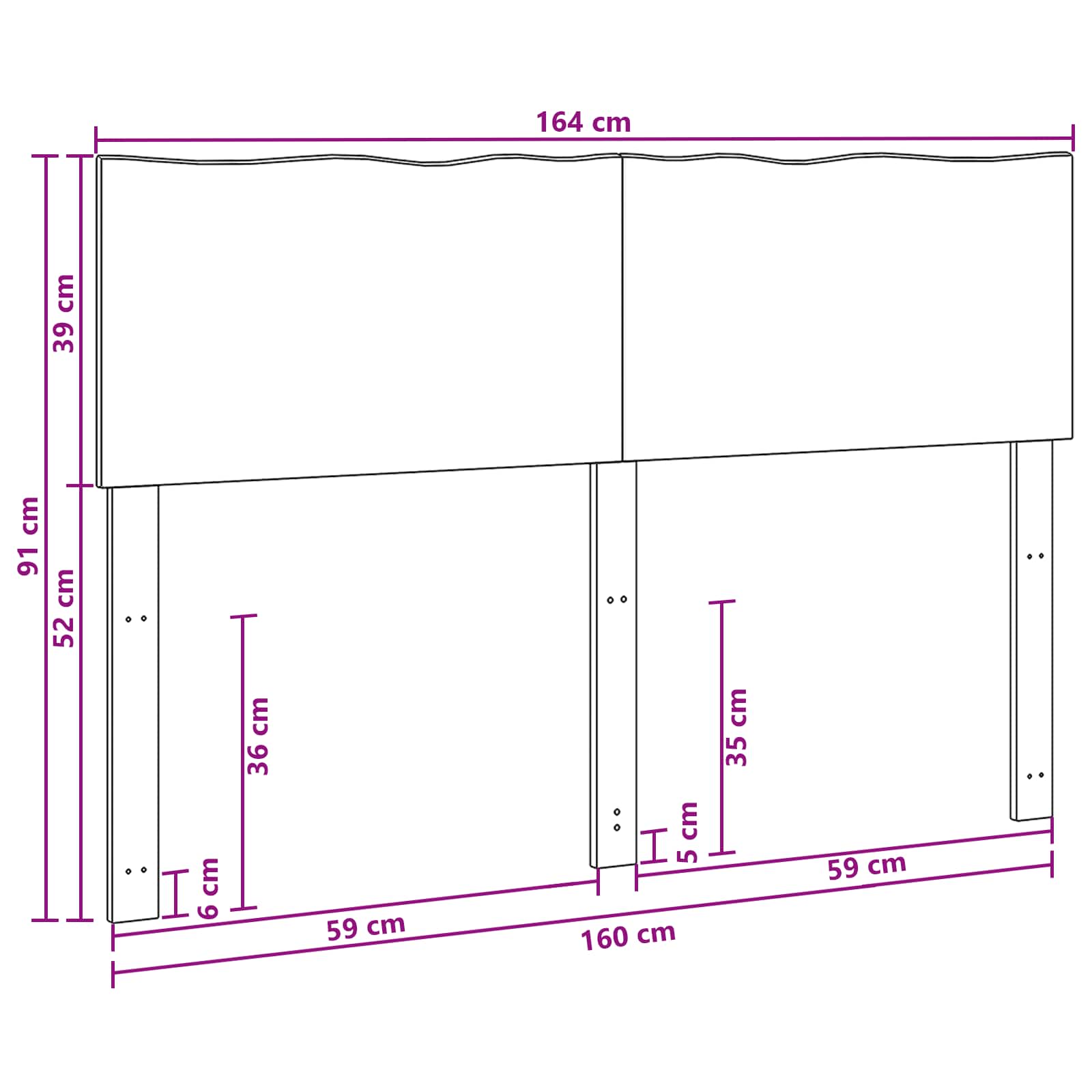 vidaXL Zagłówek z naturalnym brzegiem ROSTOCK Ciemny brąz 160 cm