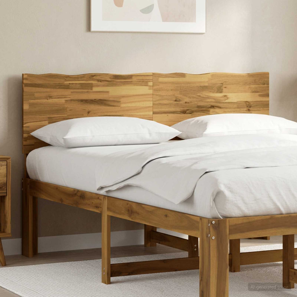 vidaXL Zagłówek z naturalnym brzegiem ROSTOCK Biały 140 cm