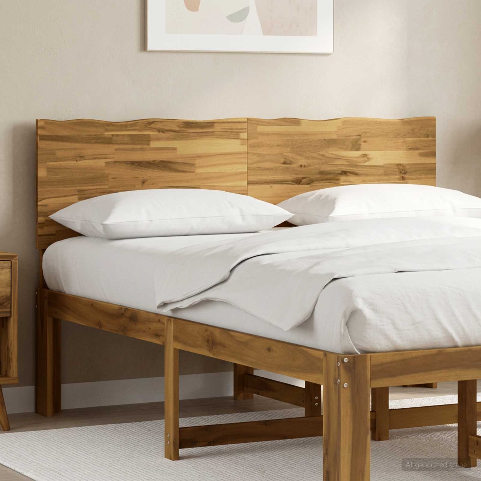vidaXL Zagłówek z naturalnym brzegiem ROSTOCK Biały 150 cm