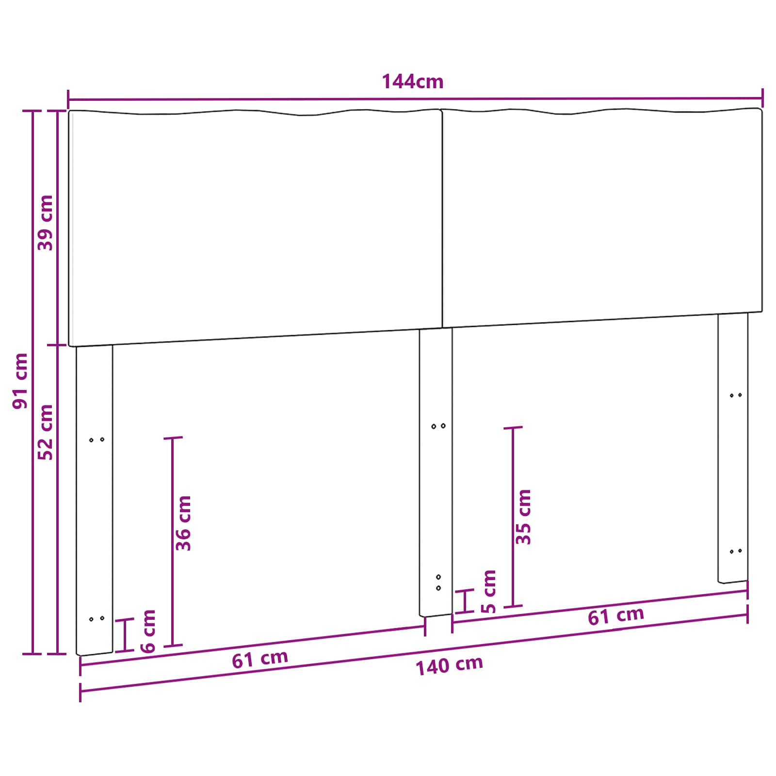 vidaXL Zagłówek z naturalnym brzegiem ROSTOCK Ciemny brąz 140 cm