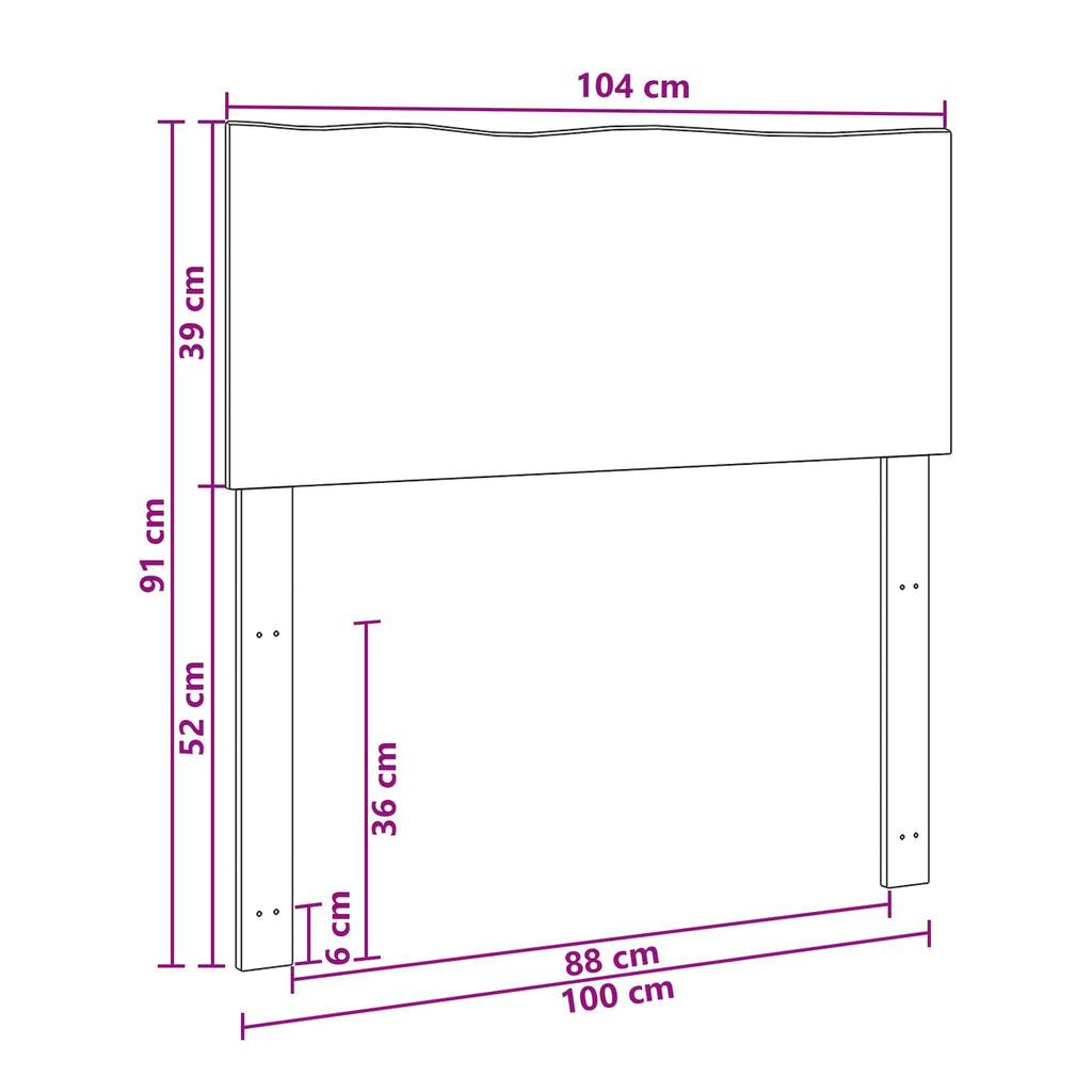 vidaXL Zagłówek z naturalnym brzegiem ROSTOCK Biały 100 cm