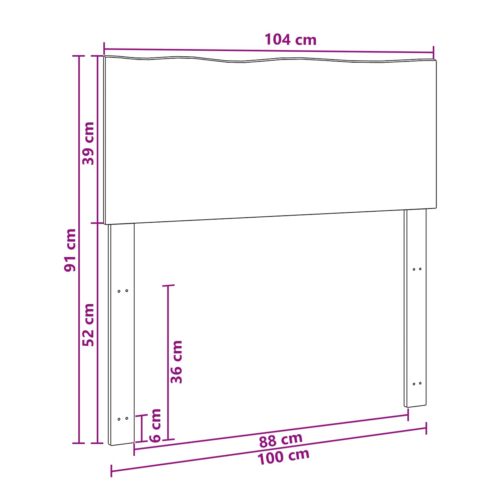 vidaXL Zagłówek z naturalnym brzegiem ROSTOCK Biały 100 cm