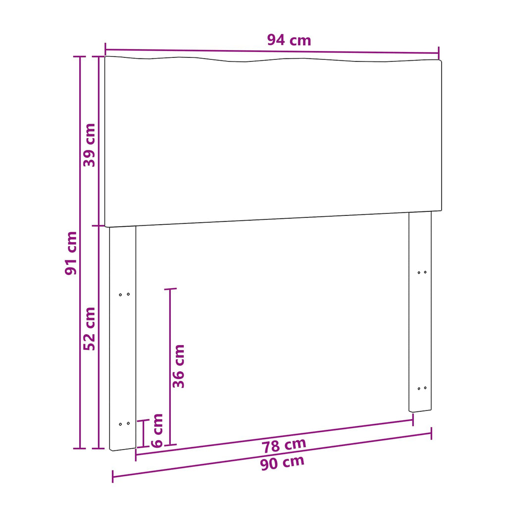 vidaXL Zagłówek z naturalnym brzegiem ROSTOCK Biały 90 cm