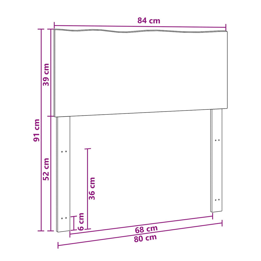 vidaXL Zagłówek z naturalnym brzegiem ROSTOCK Ciemny brąz 80 cm