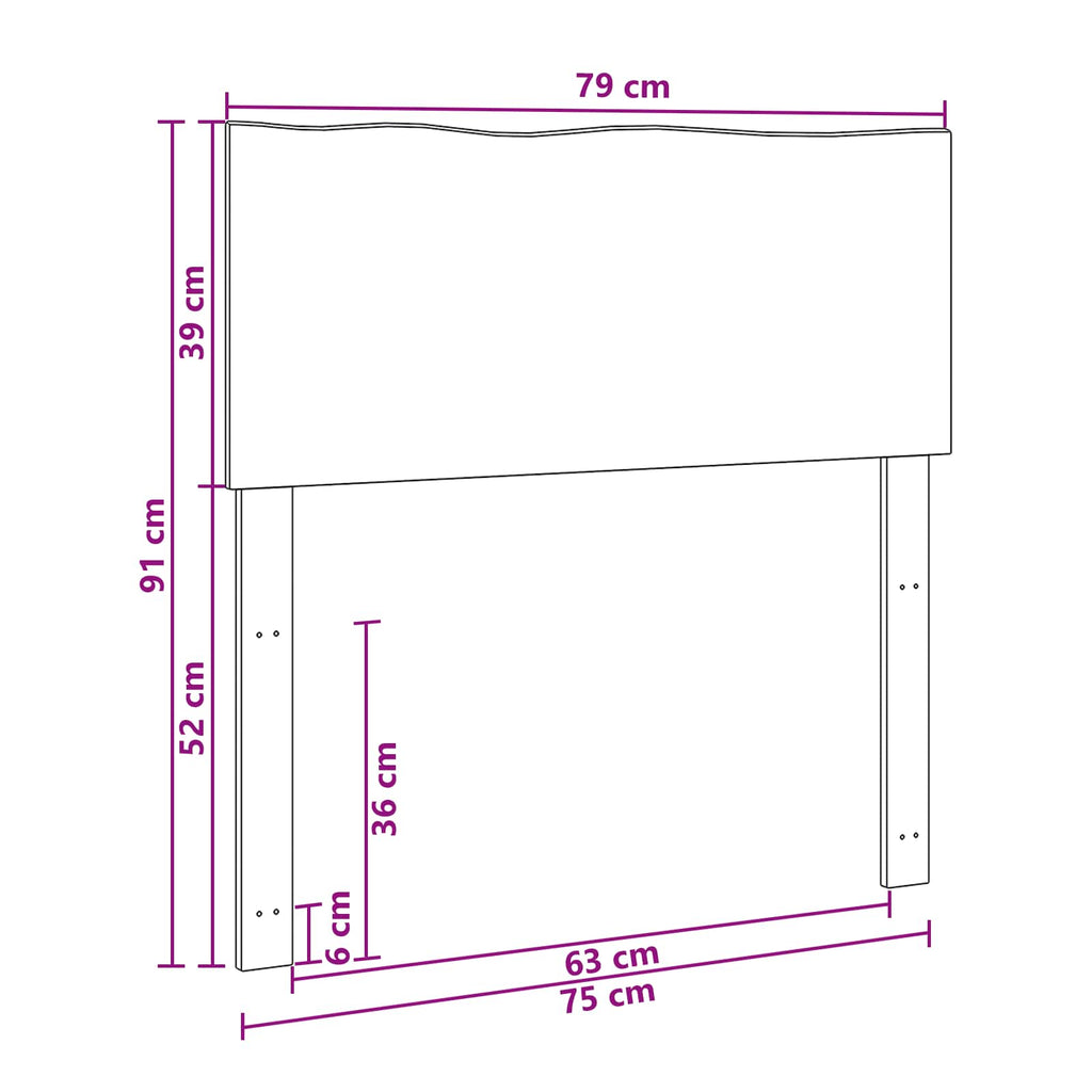 vidaXL Zagłówek z naturalnym brzegiem ROSTOCK Ciemny brąz 75 cm