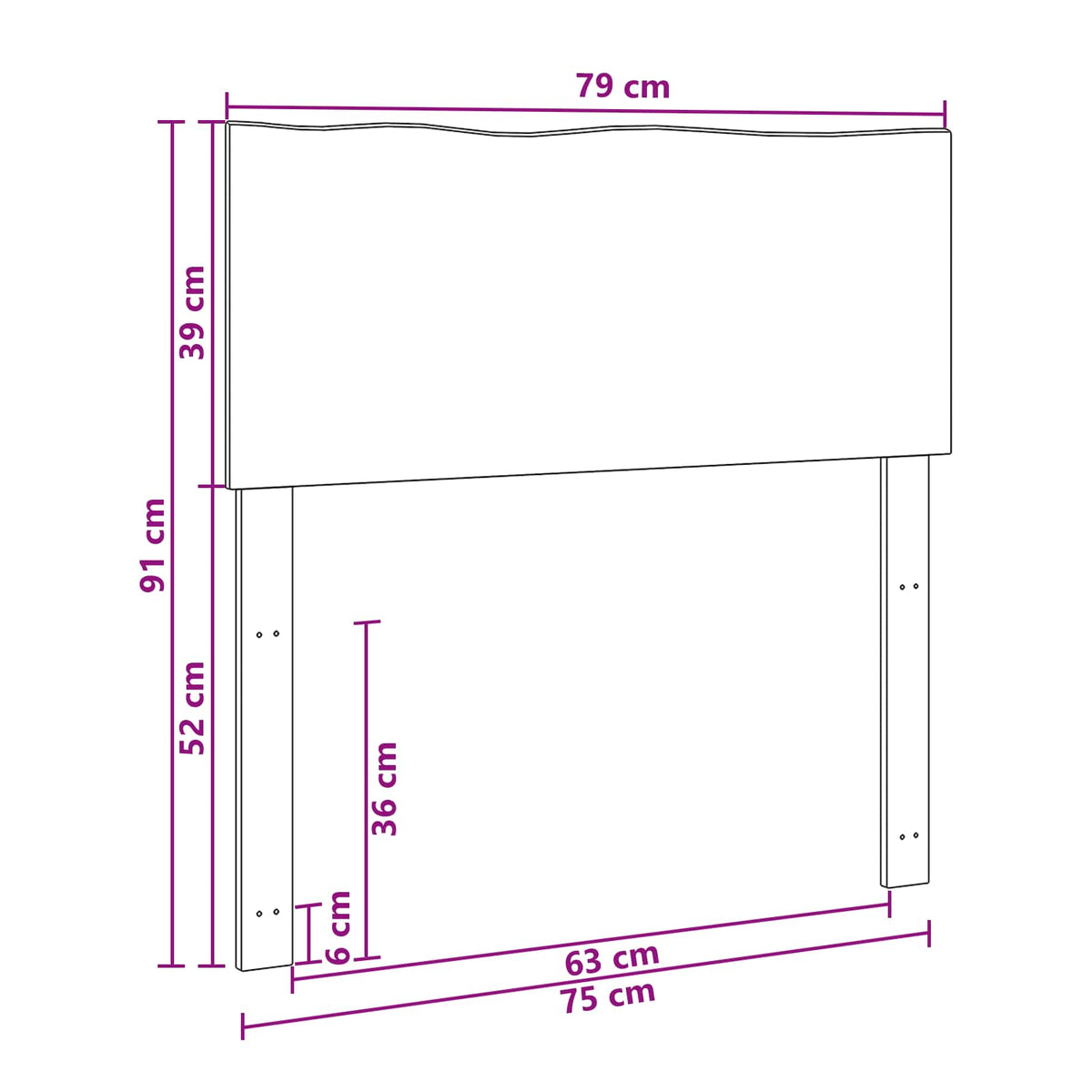 vidaXL Zagłówek z naturalnym brzegiem ROSTOCK Ciemny brąz 75 cm