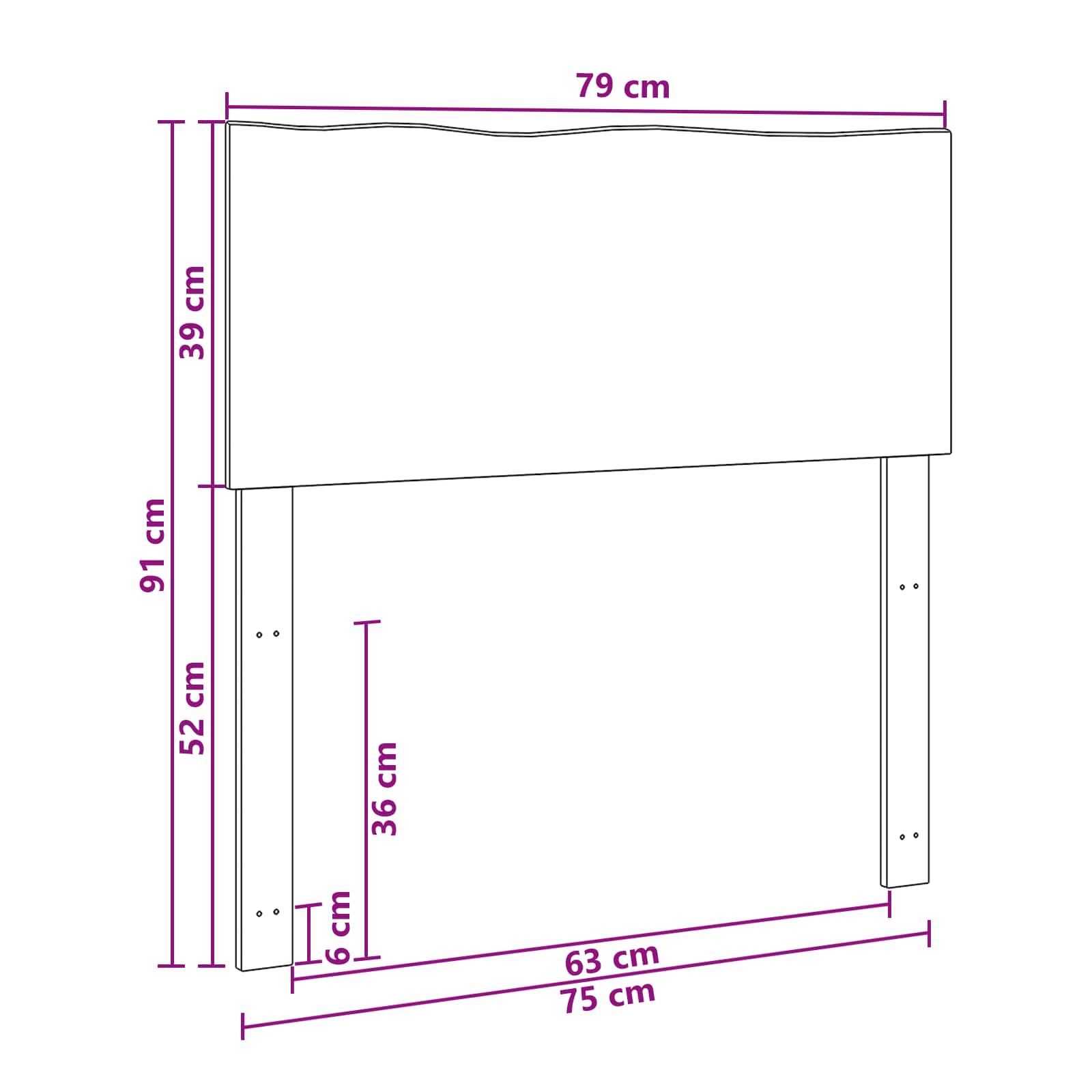 vidaXL Zagłówek z naturalnym brzegiem ROSTOCK Biały 75 cm
