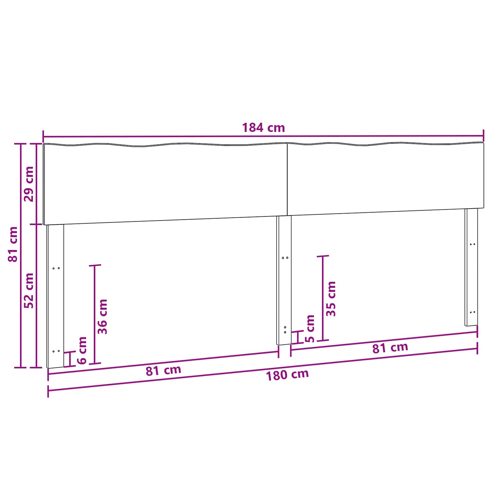 vidaXL Zagłówek z naturalnym brzegiem ROSTOCK Biały 180 cm