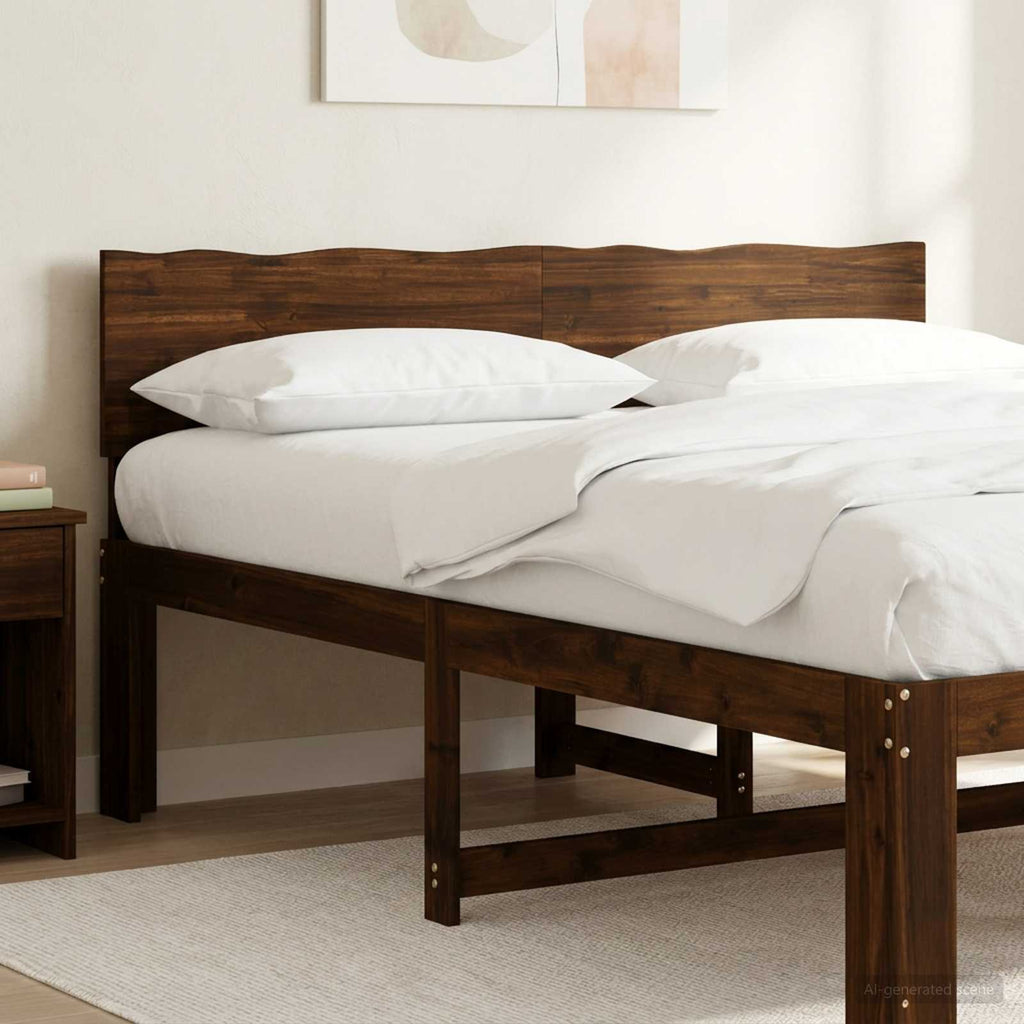 vidaXL Zagłówek z naturalnym brzegiem ROSTOCK Ciemny brąz 150 cm