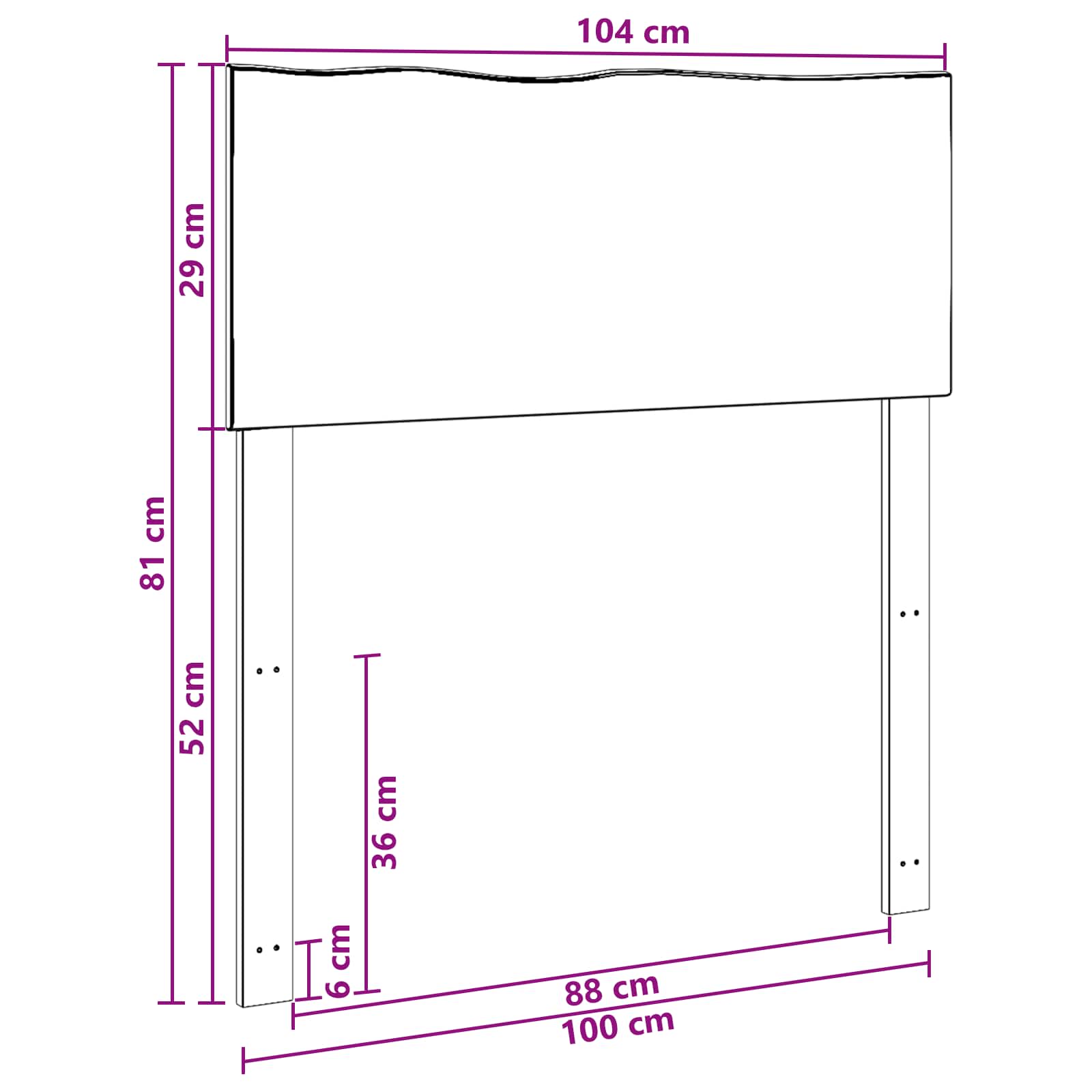vidaXL Zagłówek z naturalnym brzegiem ROSTOCK Ciemny brąz 100 cm