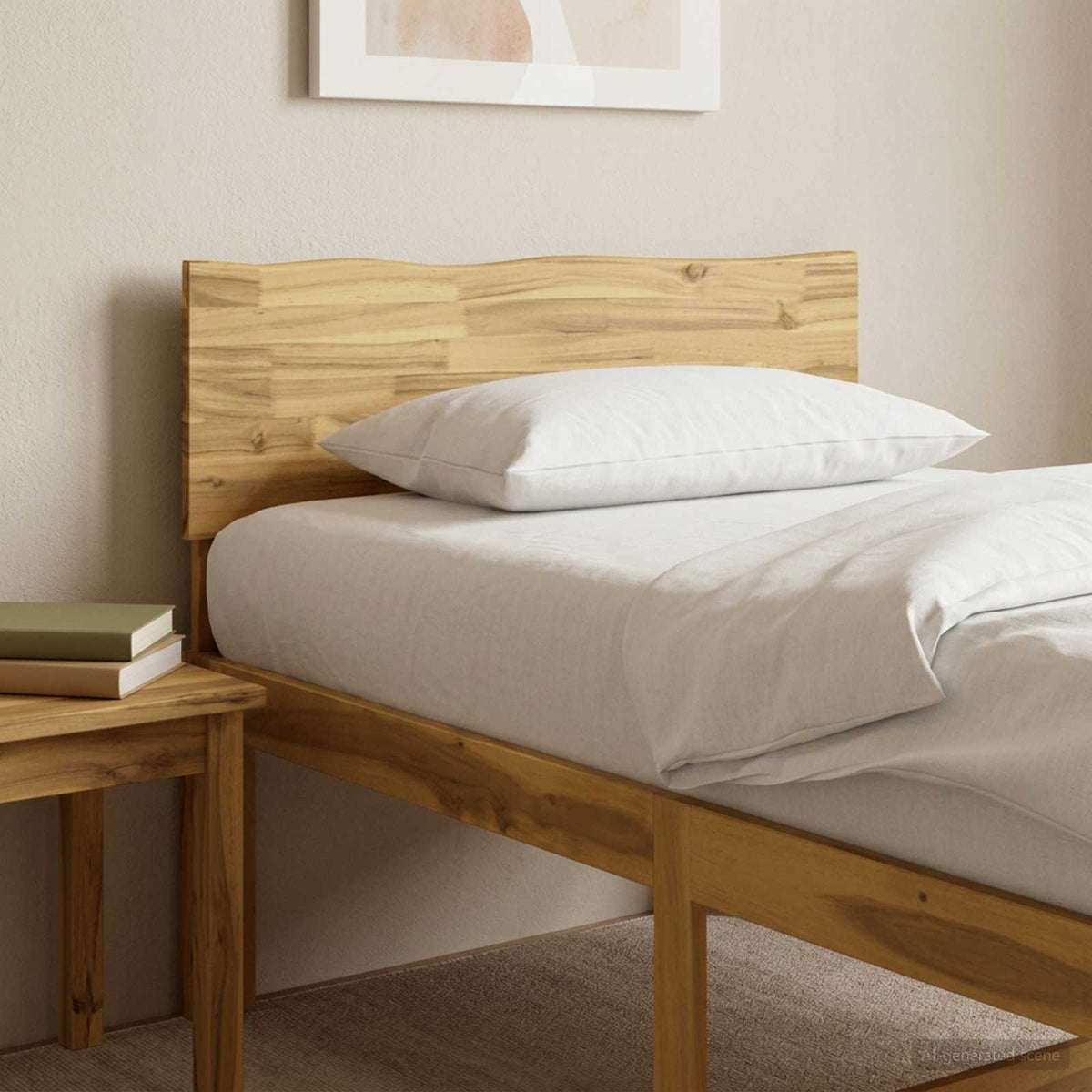 vidaXL Zagłówek z naturalnym brzegiem ROSTOCK Biały 90 cm