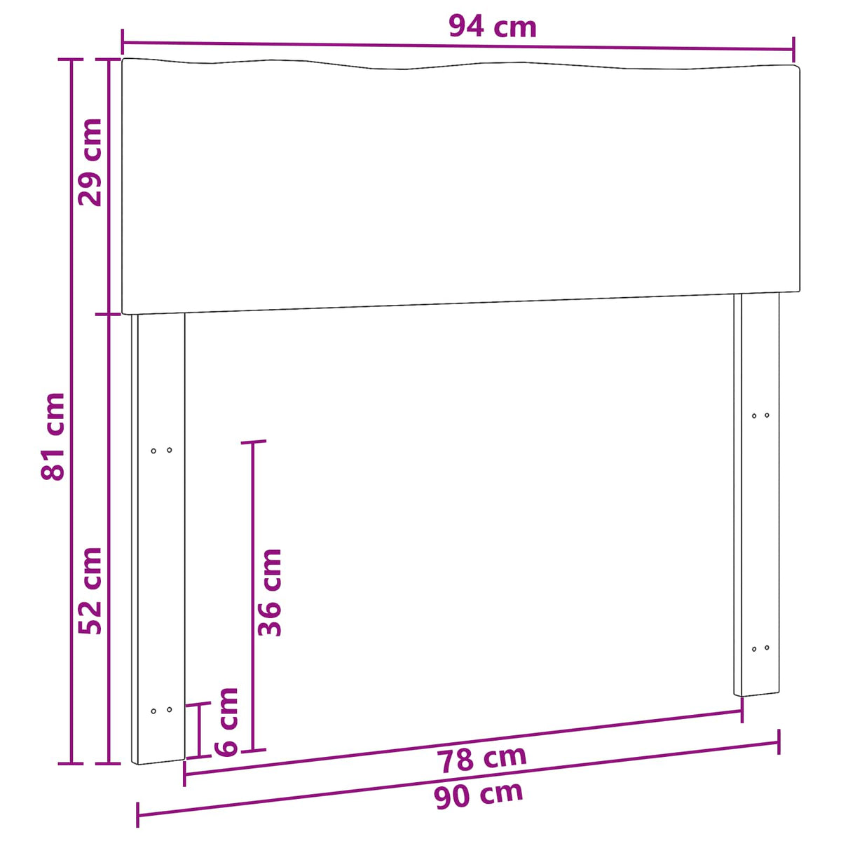 vidaXL Zagłówek z naturalnym brzegiem ROSTOCK Biały 90 cm