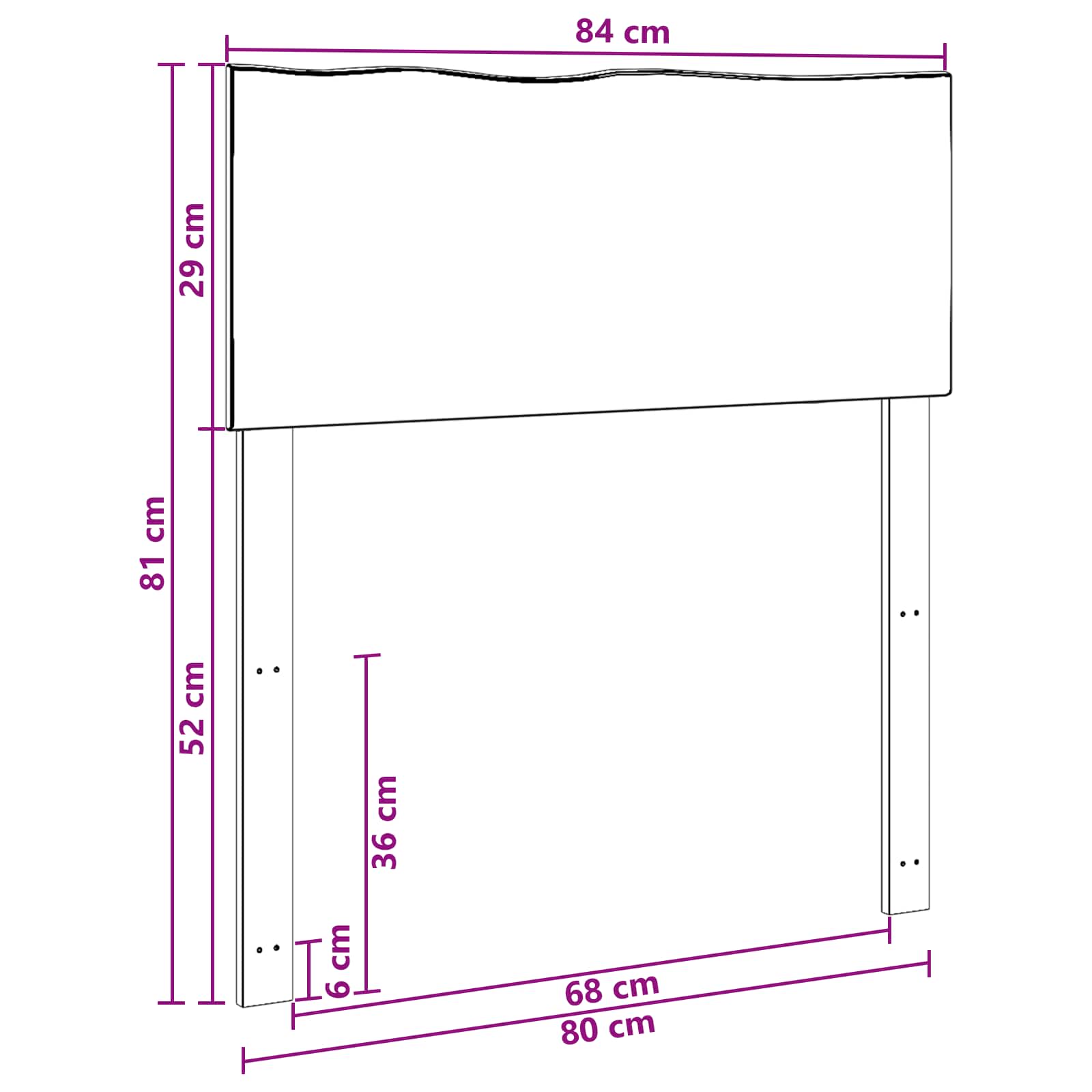 vidaXL Zagłówek z naturalnym brzegiem ROSTOCK Biały 80 cm