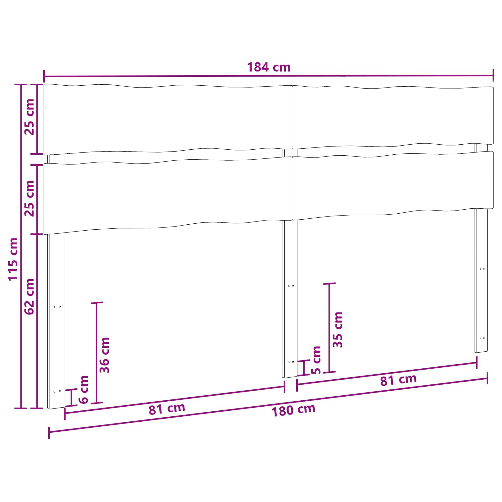 vidaXL Zagłówek z naturalnym brzegiem ROSTOCK naturalny 180 cm