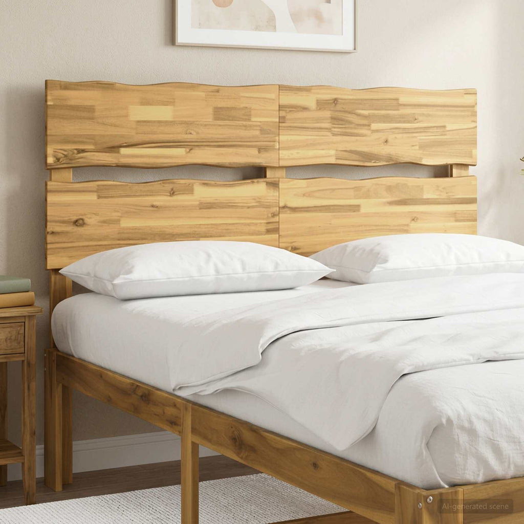 vidaXL Zagłówek z naturalnym brzegiem ROSTOCK Biały 160 cm