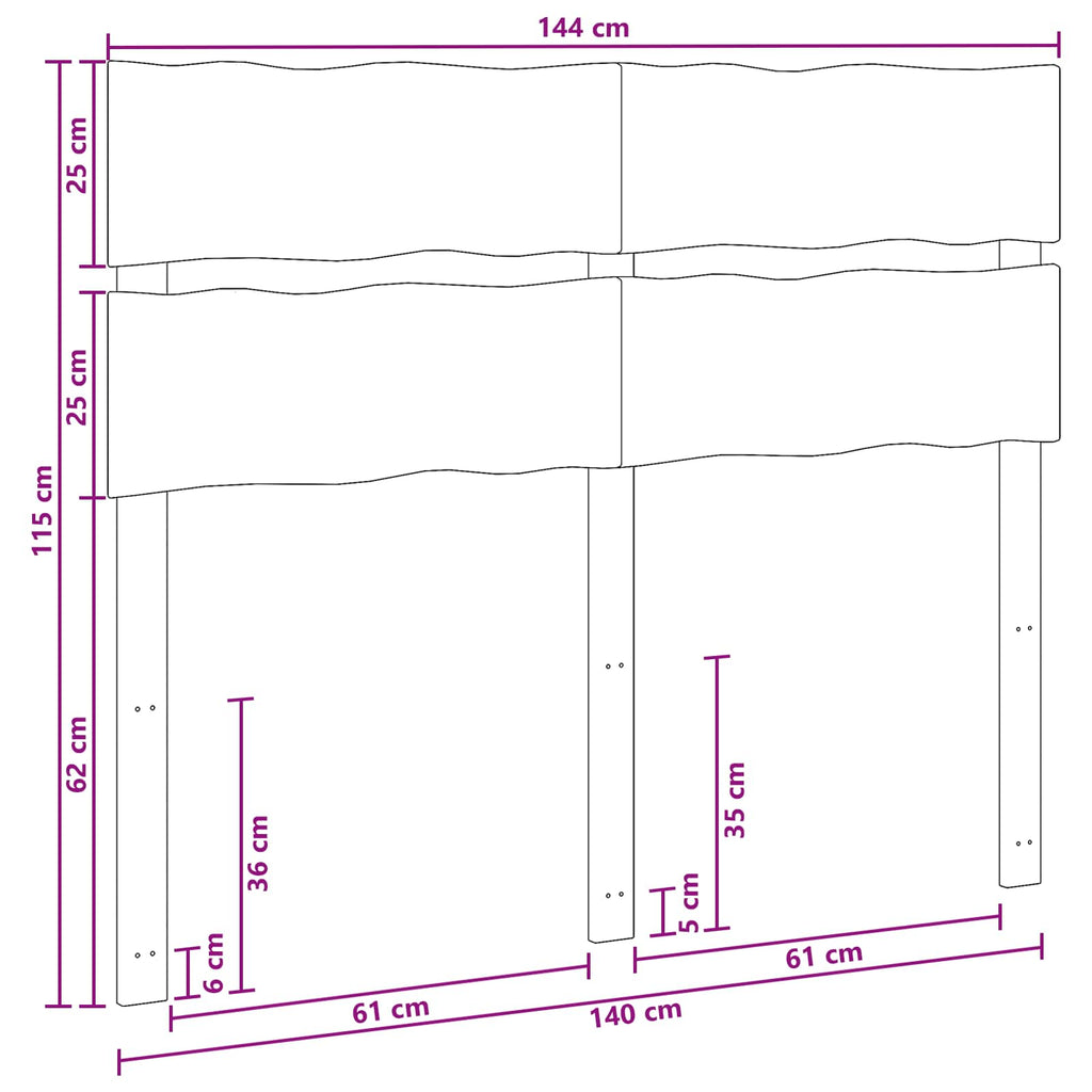 vidaXL Zagłówek z naturalnym brzegiem ROSTOCK Ciemny brąz 140 cm