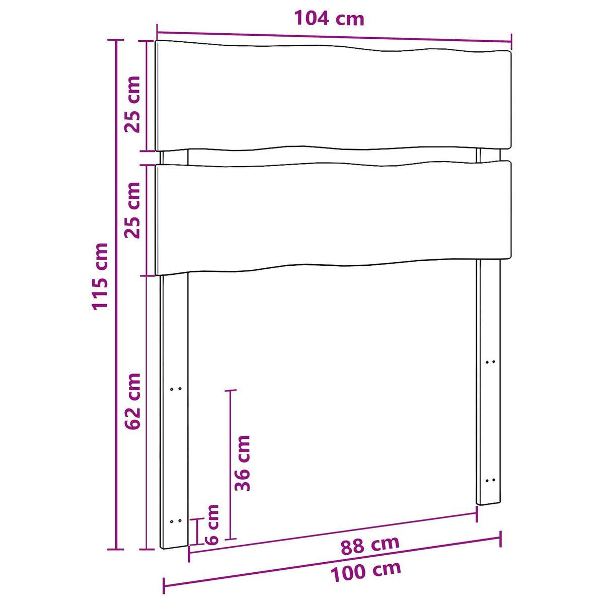vidaXL Zagłówek z naturalnym brzegiem ROSTOCK Ciemny brąz 100 cm