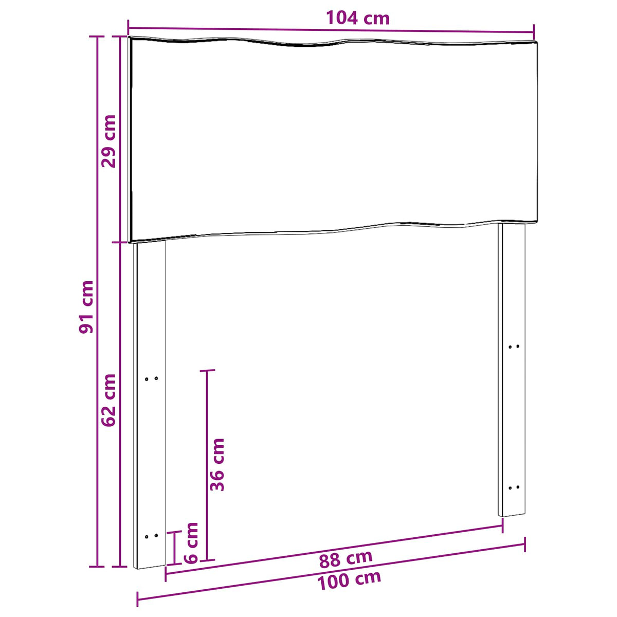 vidaXL Zagłówek z naturalnym brzegiem ROSTOCK Biały 100 cm
