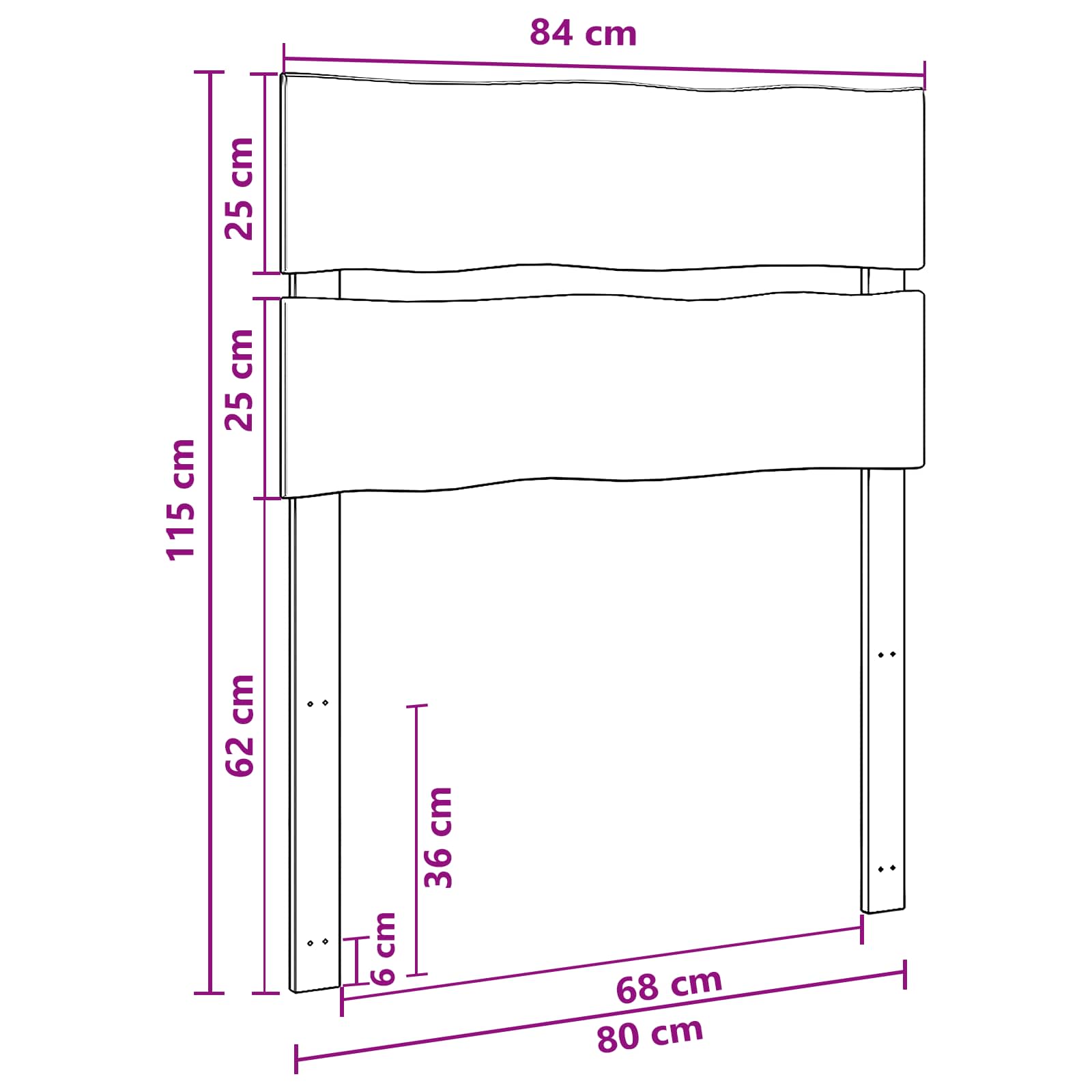 vidaXL Zagłówek z naturalnym brzegiem ROSTOCK Biały 80 cm