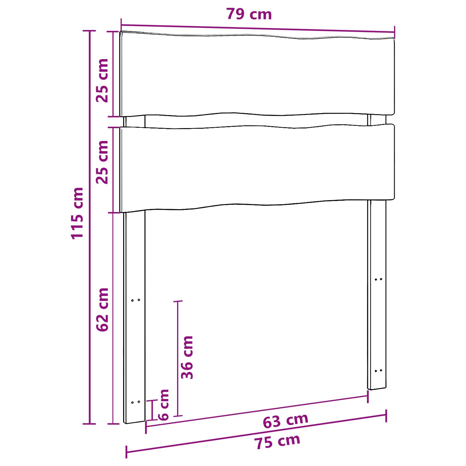 vidaXL Zagłówek z naturalnym brzegiem ROSTOCK Ciemny brąz 75 cm