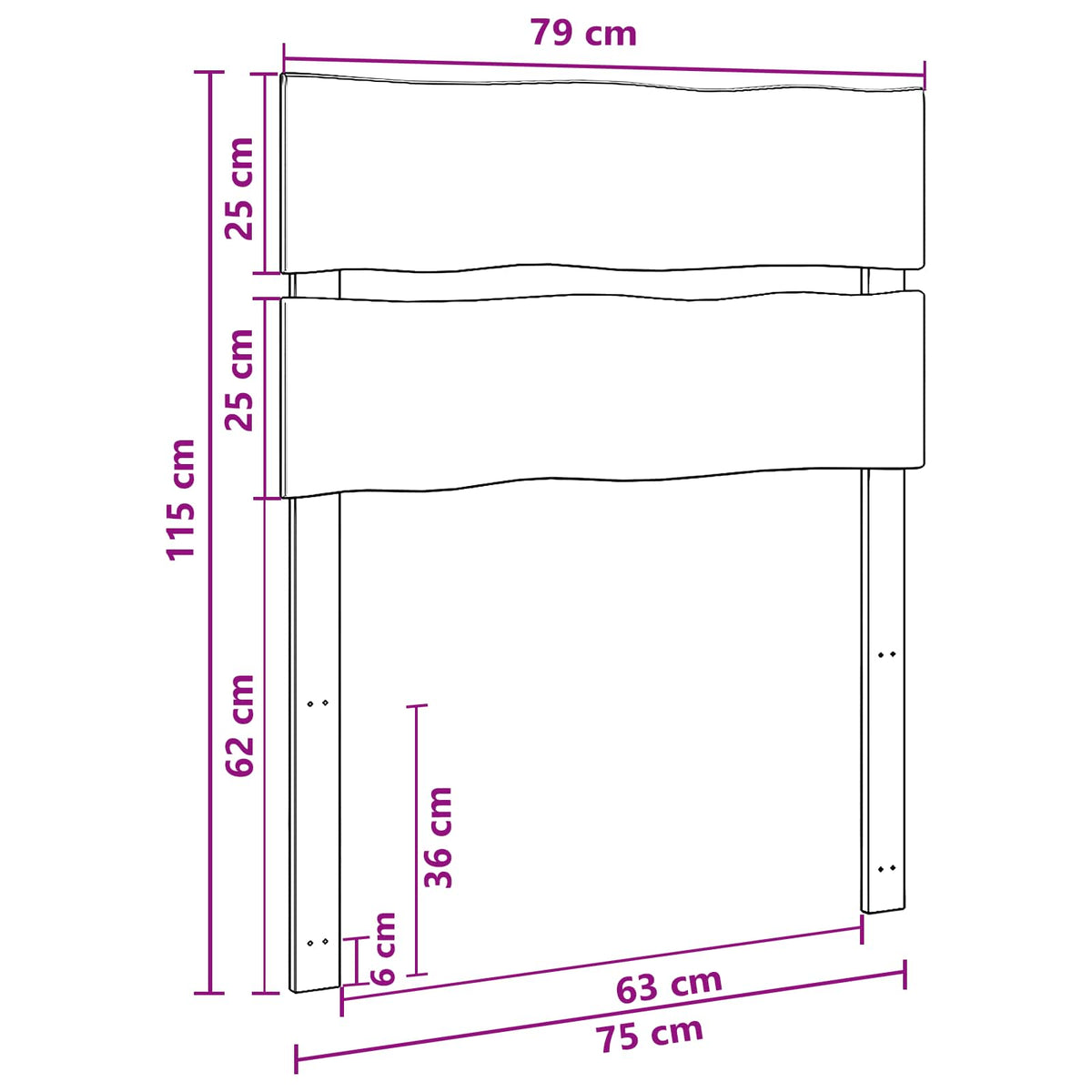 vidaXL Zagłówek z naturalnym brzegiem ROSTOCK naturalny 75 cm