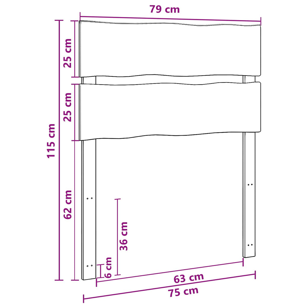 vidaXL Zagłówek z naturalnym brzegiem ROSTOCK Biały 75 cm