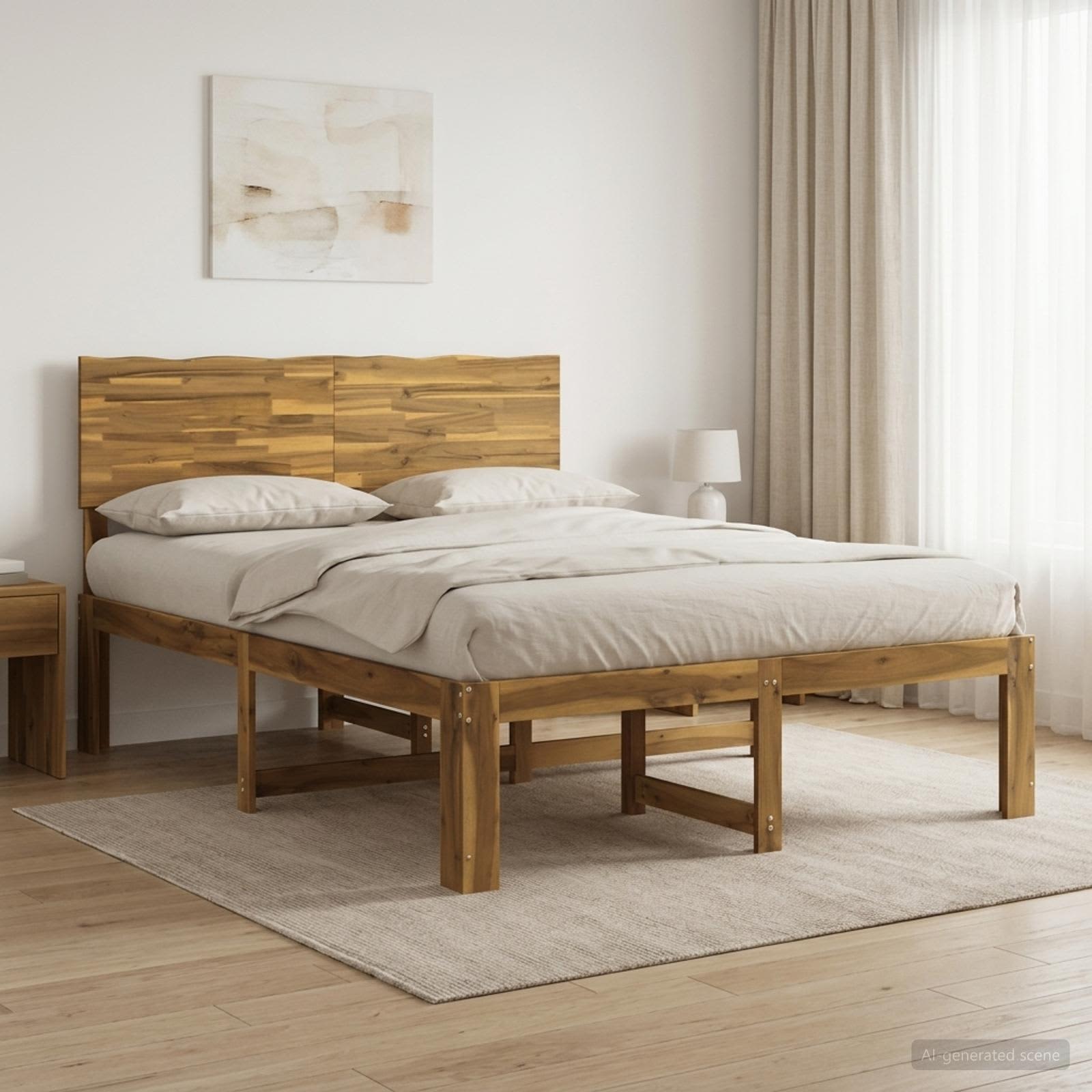 vidaXL Podwójna rama łóżka z wezgłowiem ROSTOCK Biały 120 x 190 cm