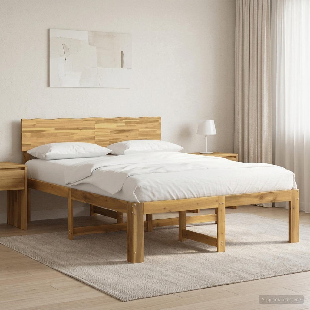 vidaXL Podwójna rama łóżka z wezgłowiem ROSTOCK Biały 120 x 190 cm
