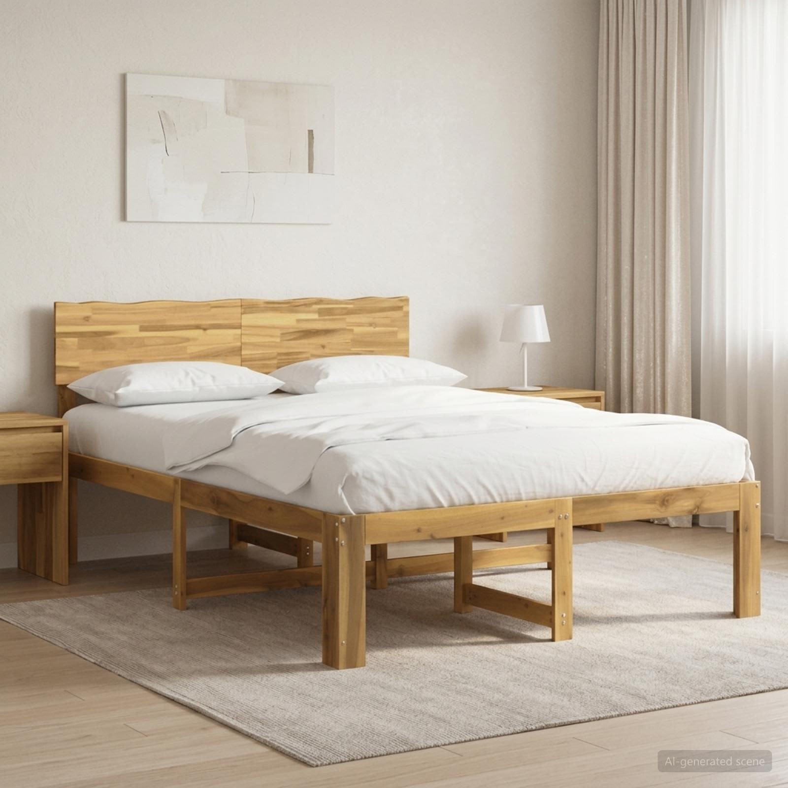 vidaXL Podwójna rama łóżka z wezgłowiem ROSTOCK Biały 120 x 190 cm
