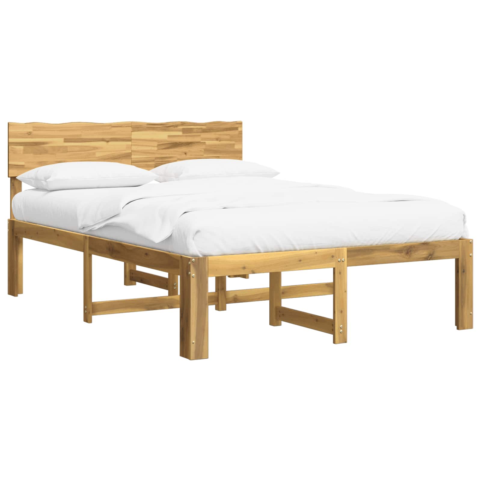 vidaXL Podwójna rama łóżka z wezgłowiem ROSTOCK Biały 120 x 190 cm