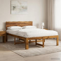 vidaXL Podwójna rama łóżka z wezgłowiem ROSTOCK naturalny 140 x 190 cm