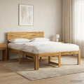 vidaXL Podwójna rama łóżka z wezgłowiem ROSTOCK Biały 140 x 190 cm