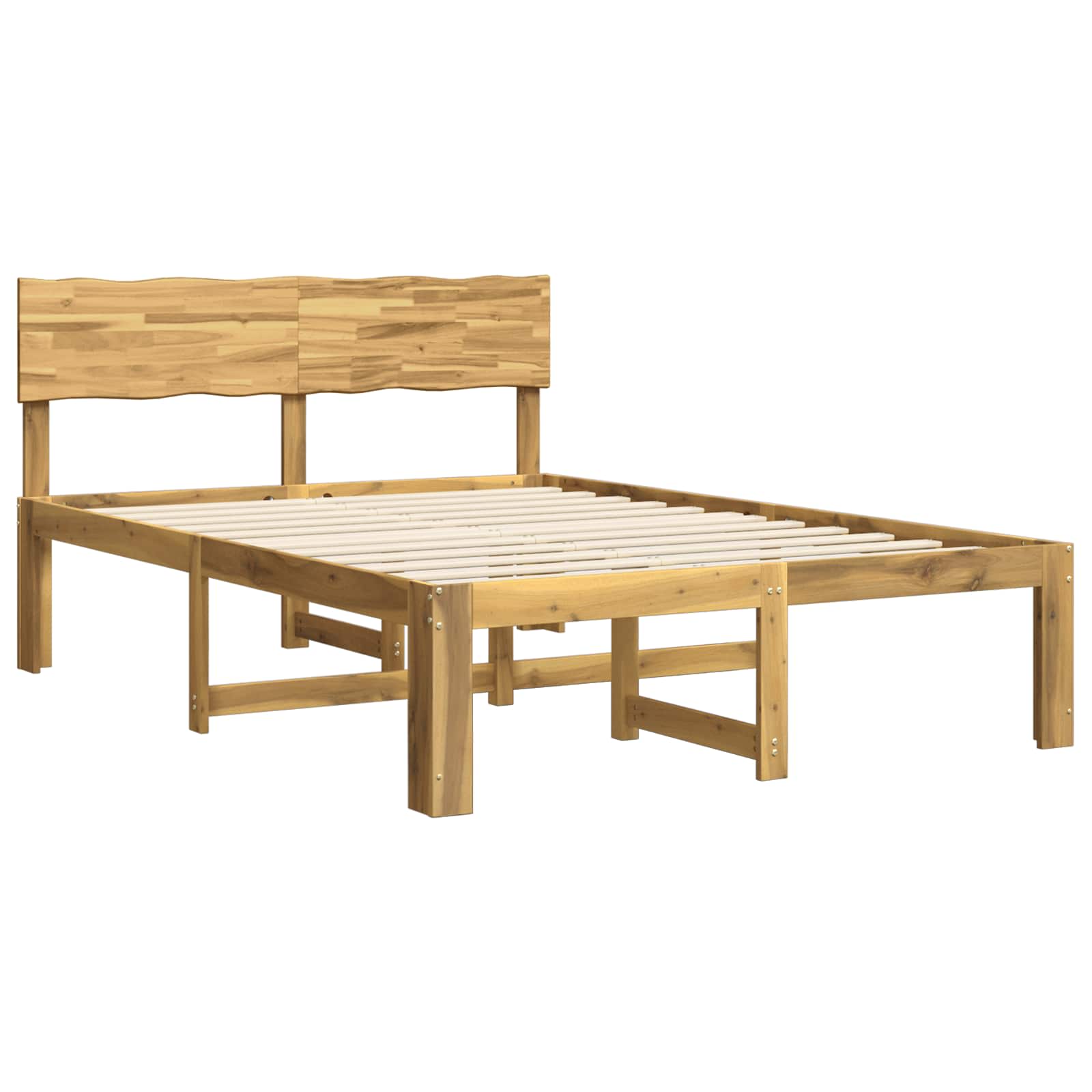 vidaXL Podwójna rama łóżka z wezgłowiem ROSTOCK Biały 140 x 190 cm