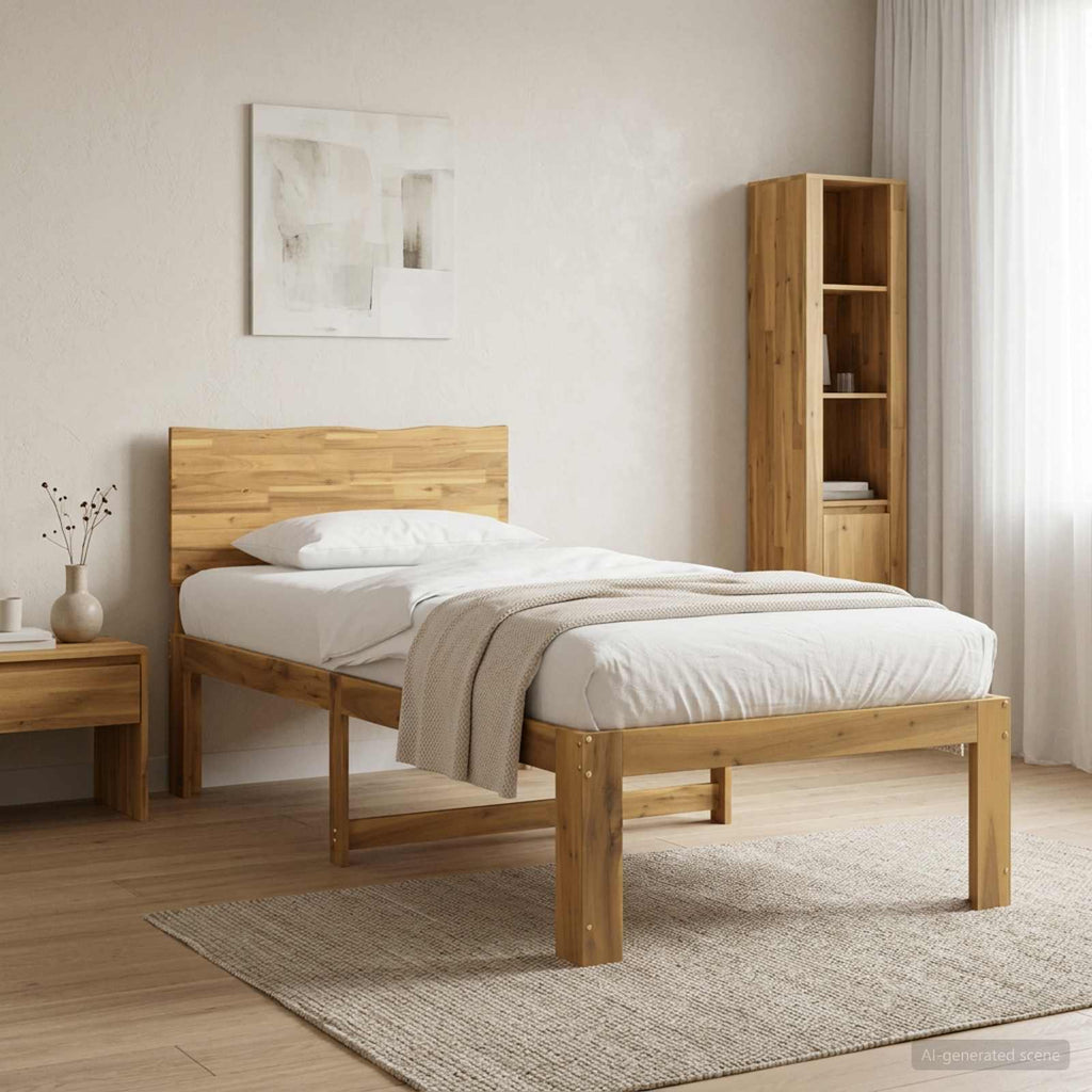 vidaXL Łóżko pojedyncze z zagłówkiem ROSTOCK Biały 75 x 190 cm