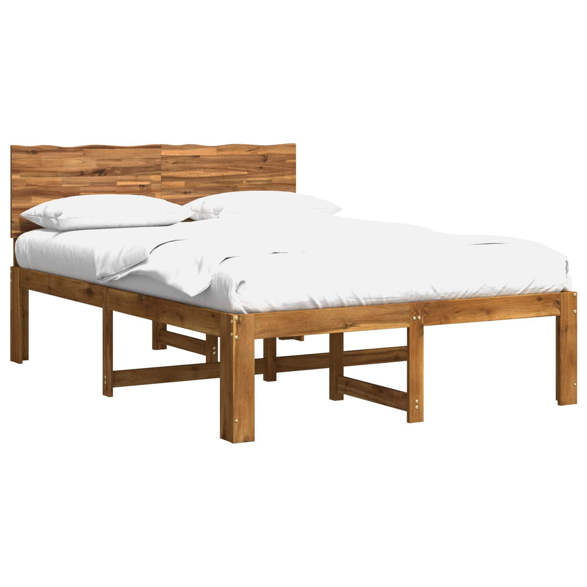 vidaXL Podwójna rama łóżka z wezgłowiem ROSTOCK naturalny 120 x 190 cm