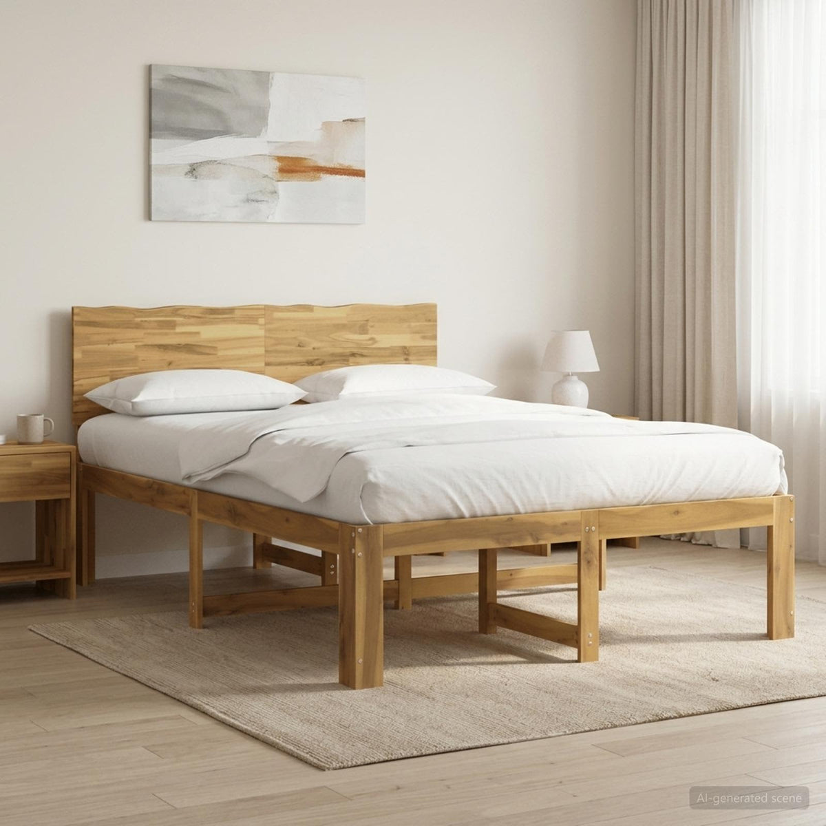 vidaXL Podwójna rama łóżka z wezgłowiem ROSTOCK Biały 120 x 190 cm
