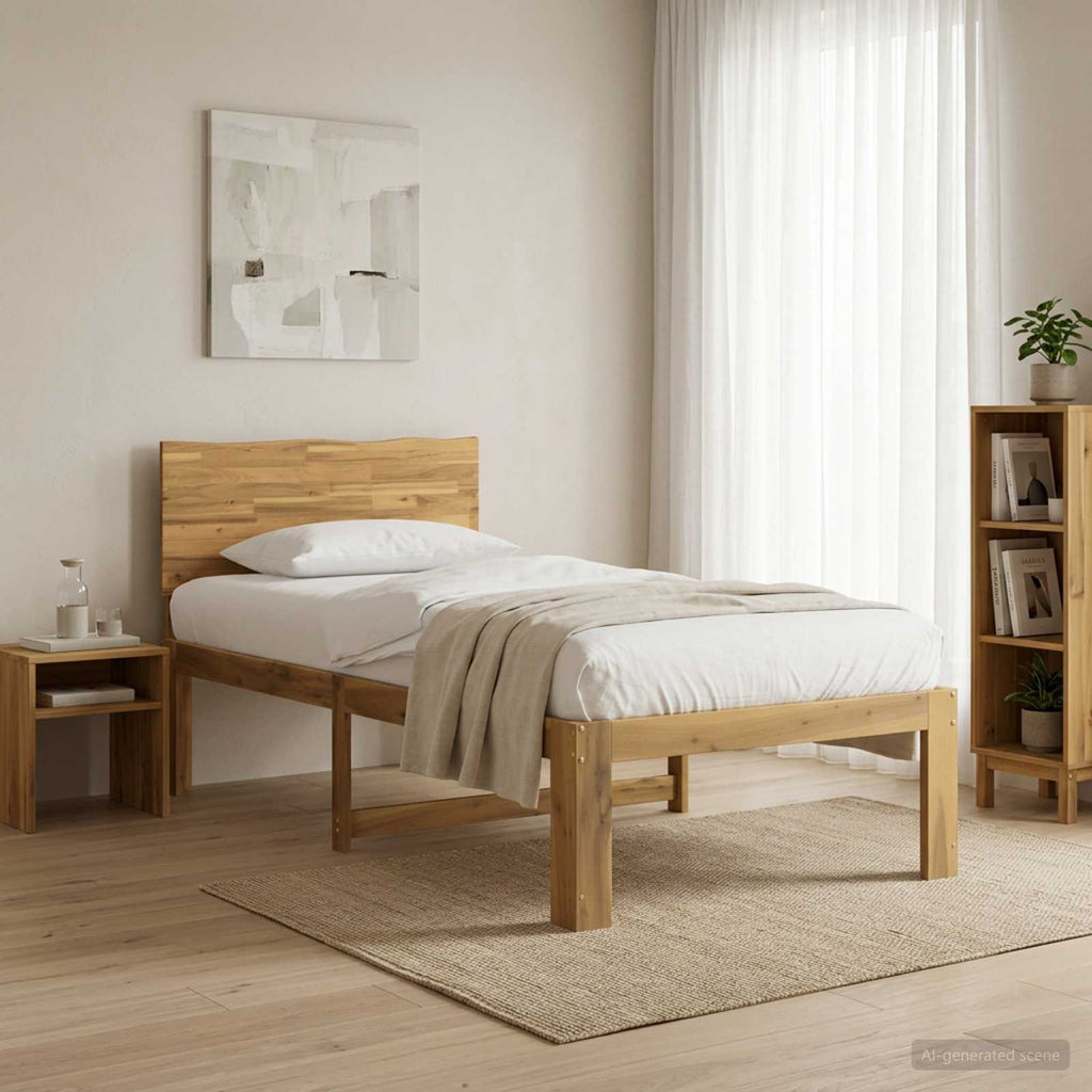 vidaXL Łóżko pojedyncze z zagłówkiem ROSTOCK Biały 100 x 200 cm