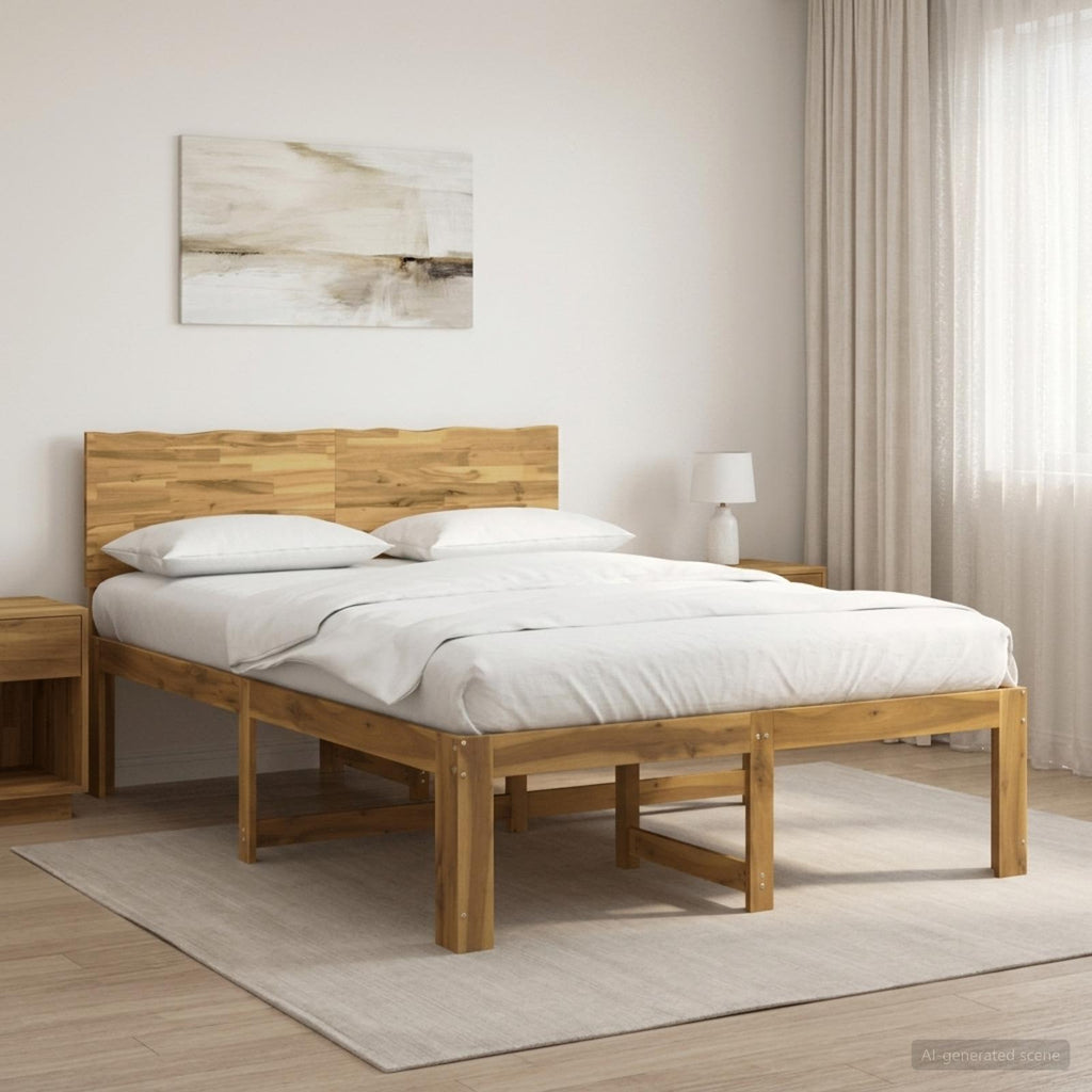 vidaXL Podwójna rama łóżka z wezgłowiem ROSTOCK Biały 120 x 200 cm