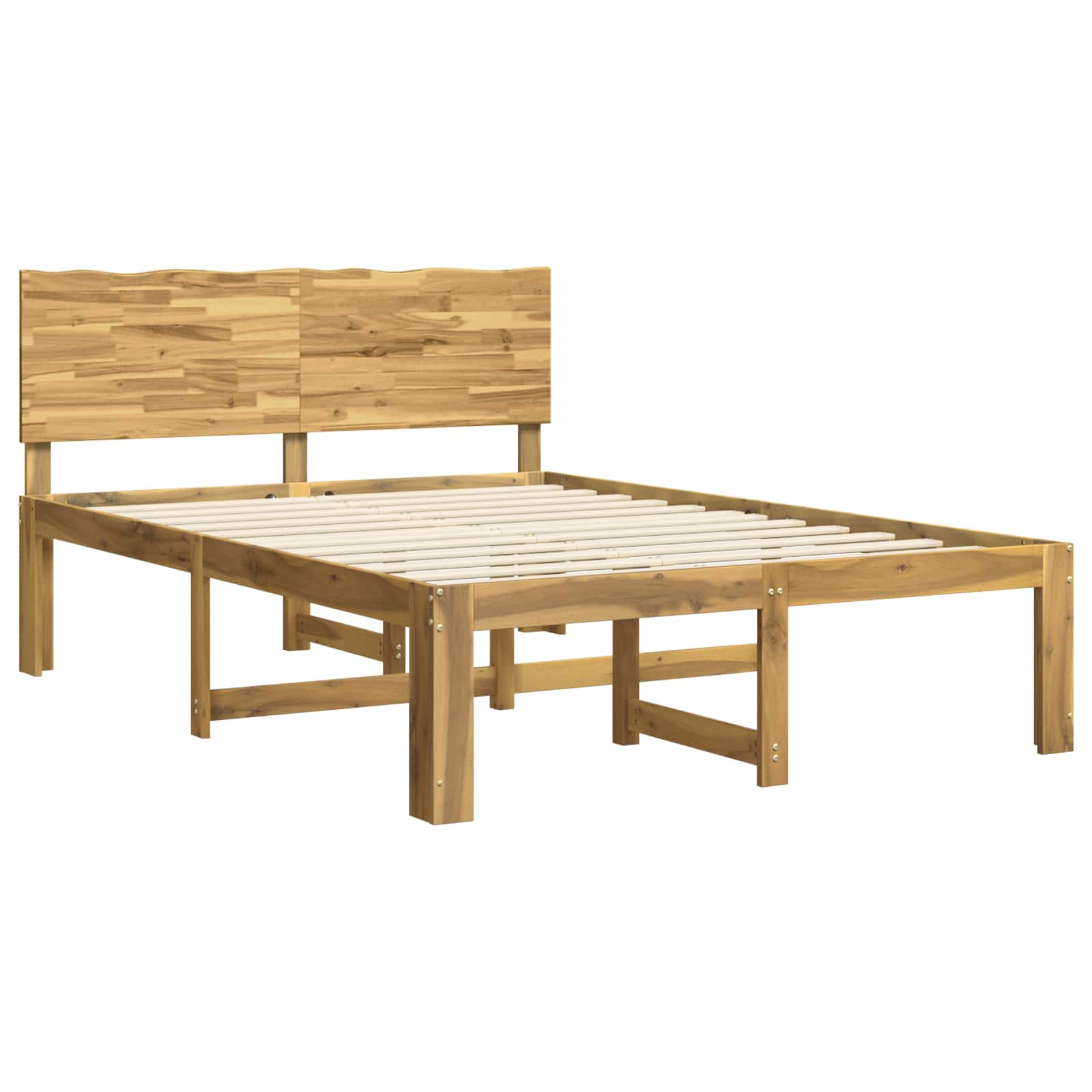 vidaXL Podwójna rama łóżka z wezgłowiem ROSTOCK Biały 120 x 200 cm