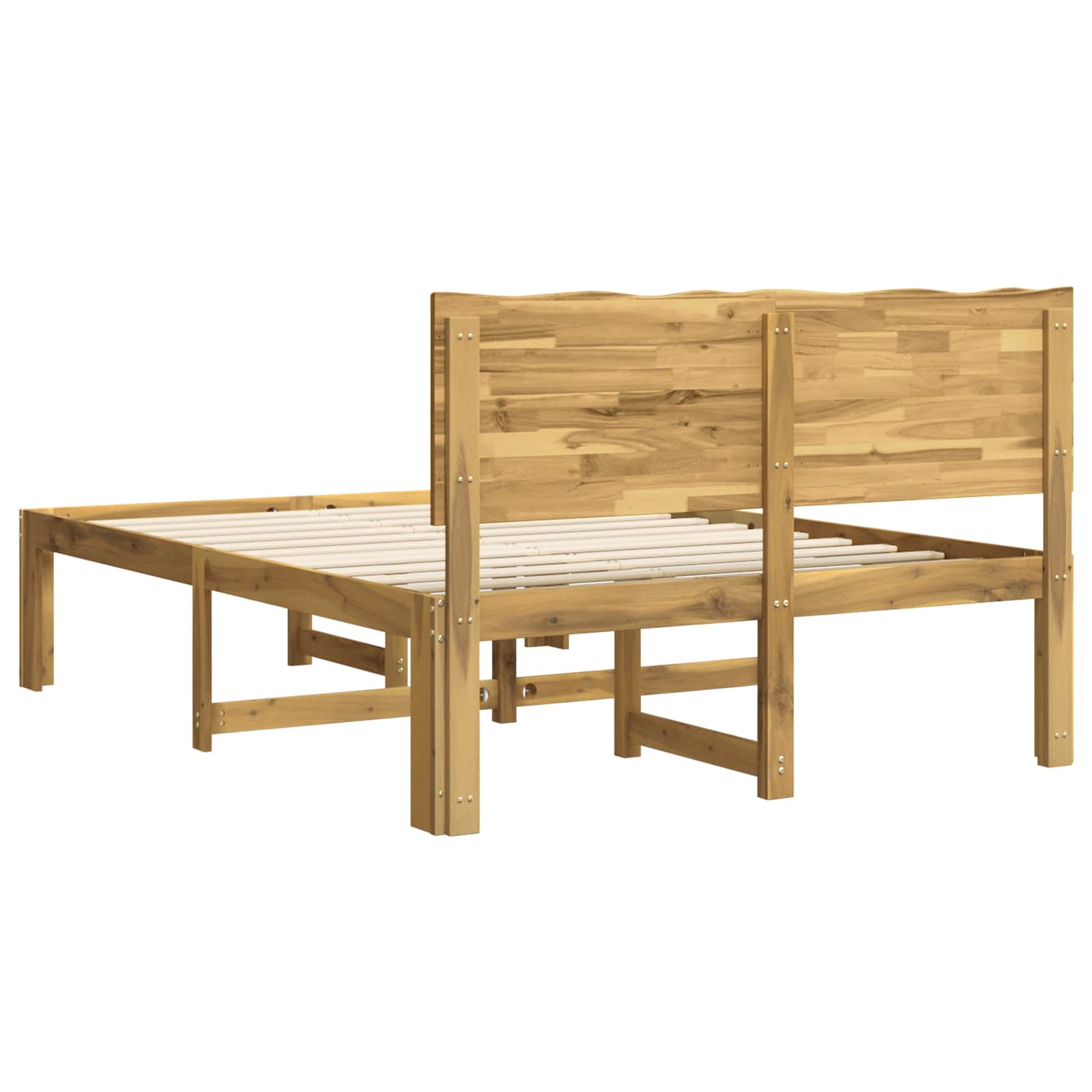 vidaXL Podwójna rama łóżka z wezgłowiem ROSTOCK Biały 120 x 200 cm