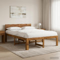 vidaXL Podwójna rama łóżka z wezgłowiem ROSTOCK naturalny 140 x 190 cm