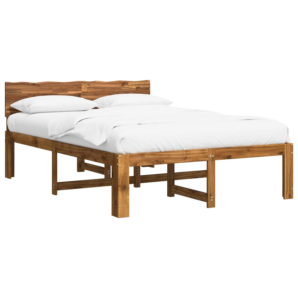 vidaXL Podwójna rama łóżka z wezgłowiem ROSTOCK naturalny 140 x 190 cm