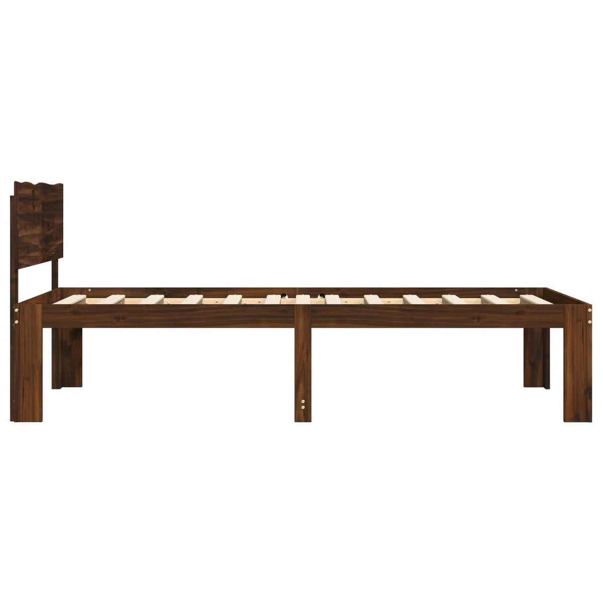 vidaXL Łóżko pojedyncze z zagłówkiem ROSTOCK Ciemny brąz 90 x 200 cm