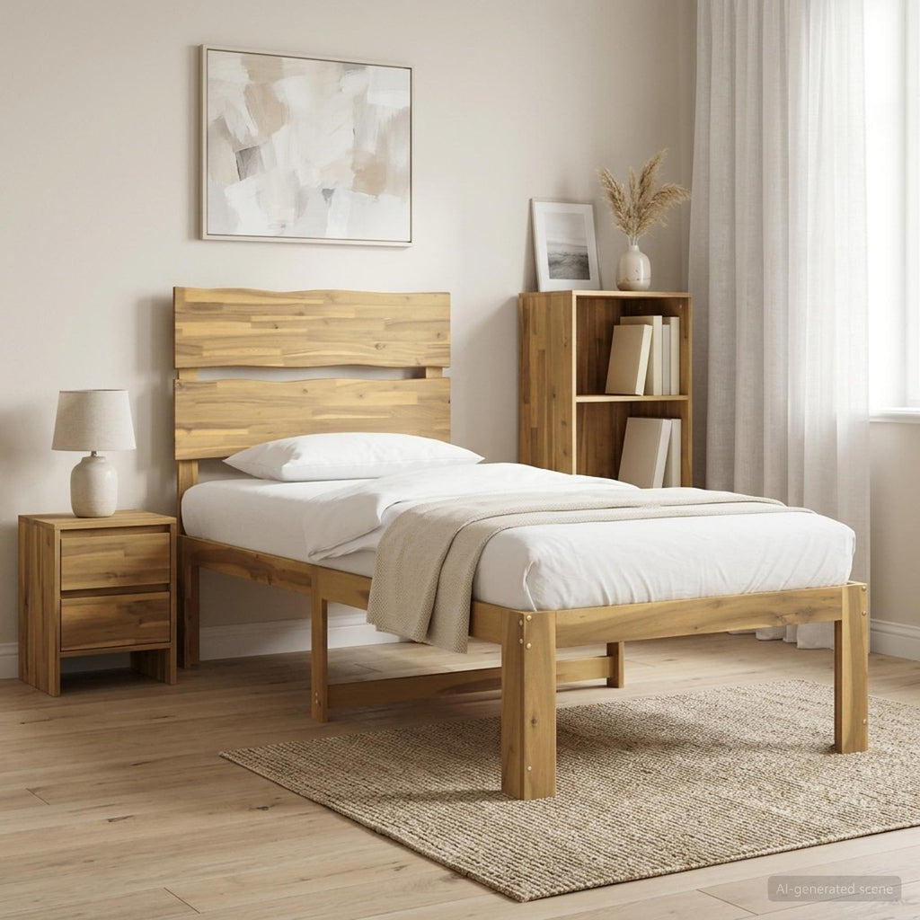 vidaXL Łóżko pojedyncze z zagłówkiem ROSTOCK Biały 100 x 200 cm
