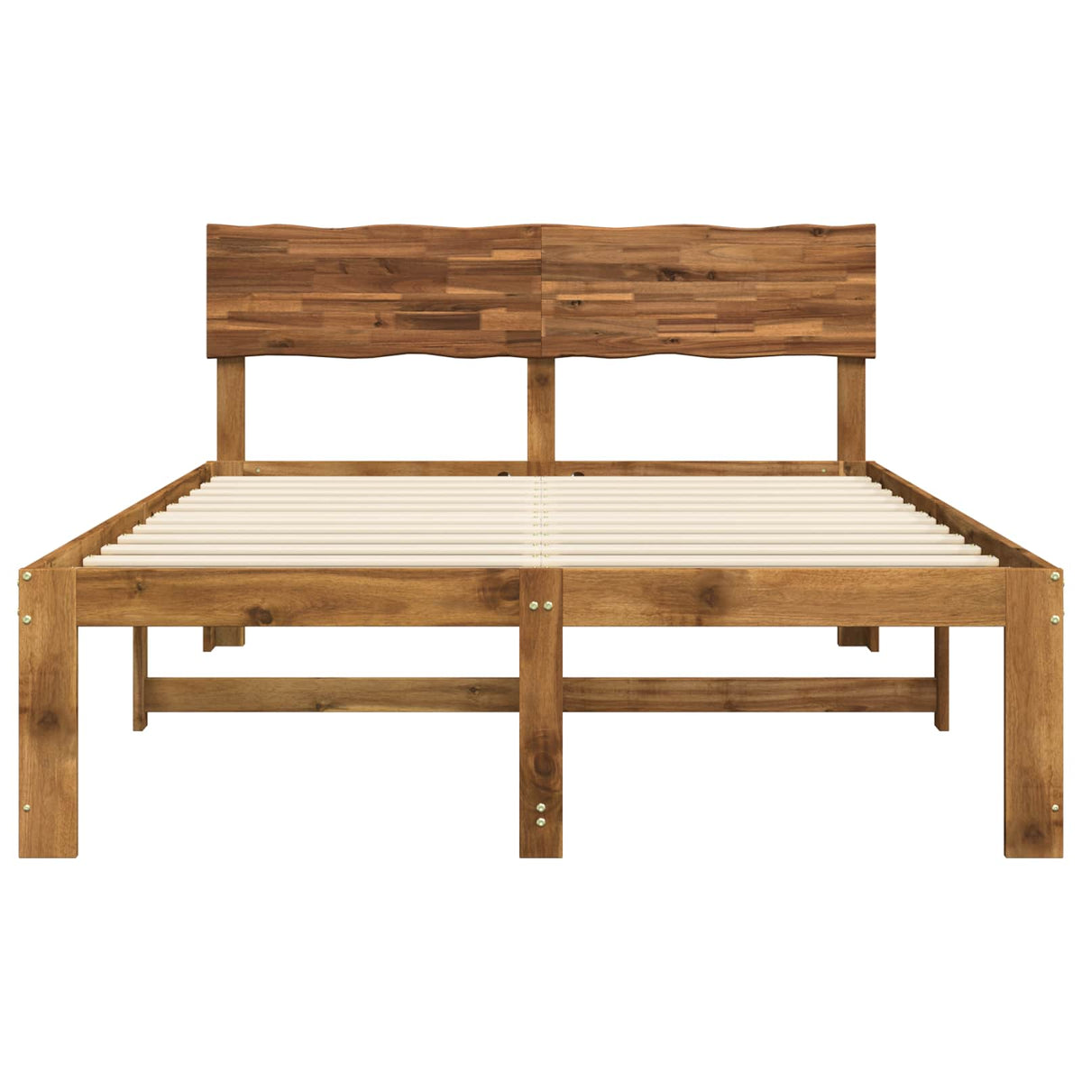 vidaXL Podwójna rama łóżka z wezgłowiem ROSTOCK naturalny 137 x 190 cm